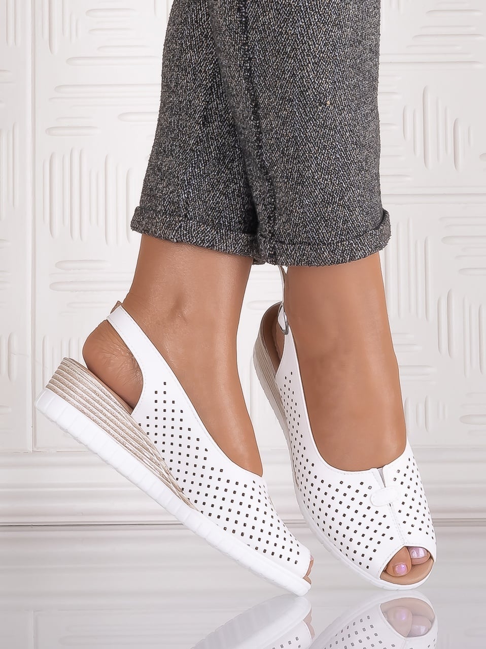 Sandale casual Albe dama din Piele Ecologica Seliorra - poza 4