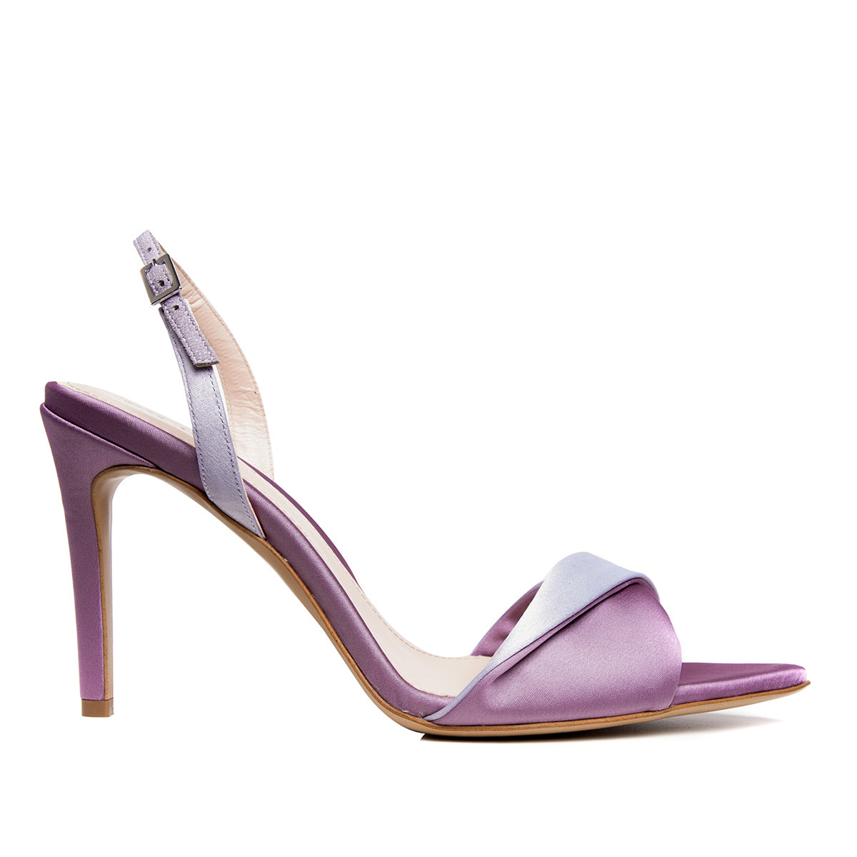 Sandale Cleo Satin, Varf Ascutit, Gri-Liliac - 34 / 11 cm