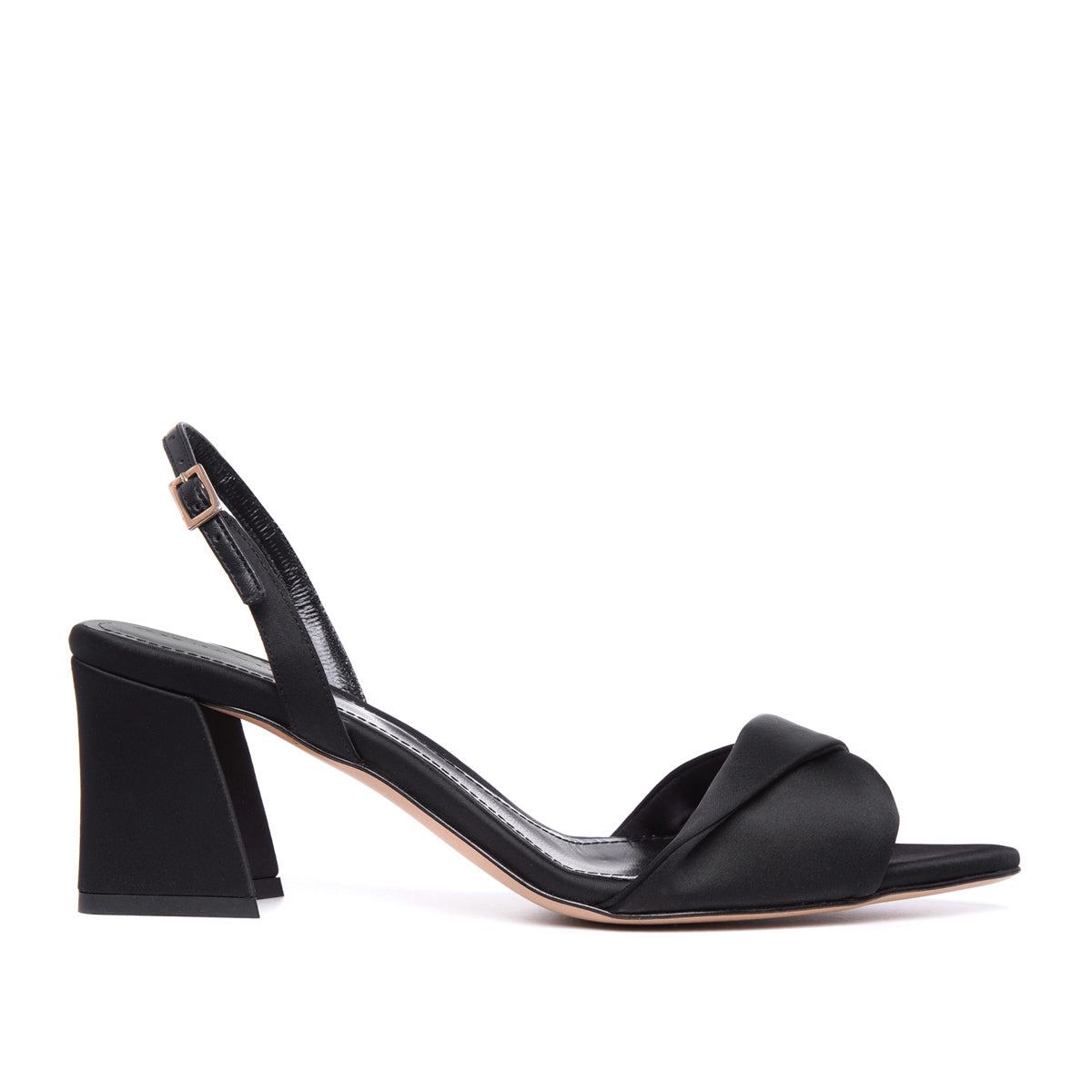 Sandale Cleo Satin, Varf Ascutit, Negre - 42 / 6.5 cm - Subtire