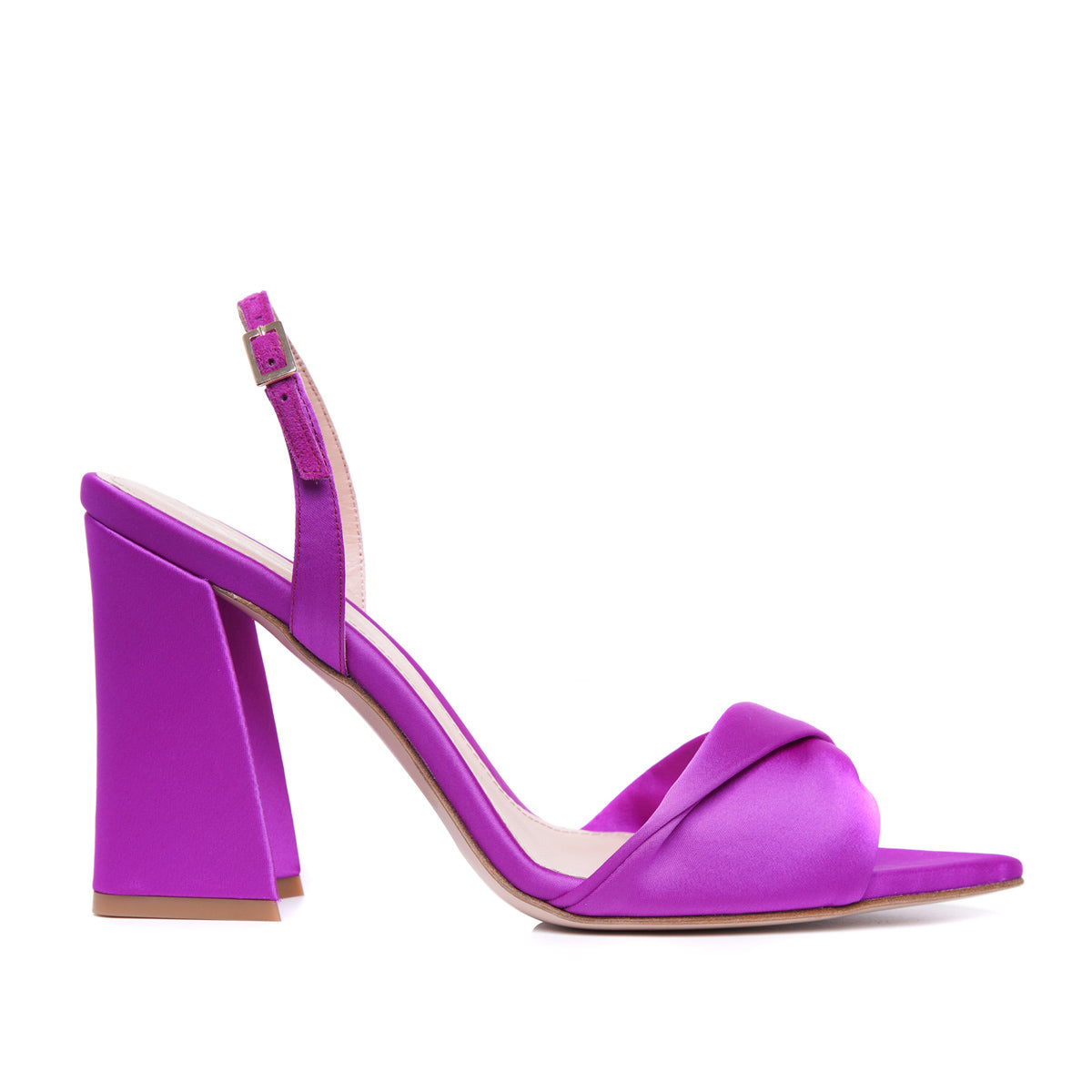 Sandale Cleo Satin, Varf Ascutit, Plum - 37 / 6.5 cm - Subtire