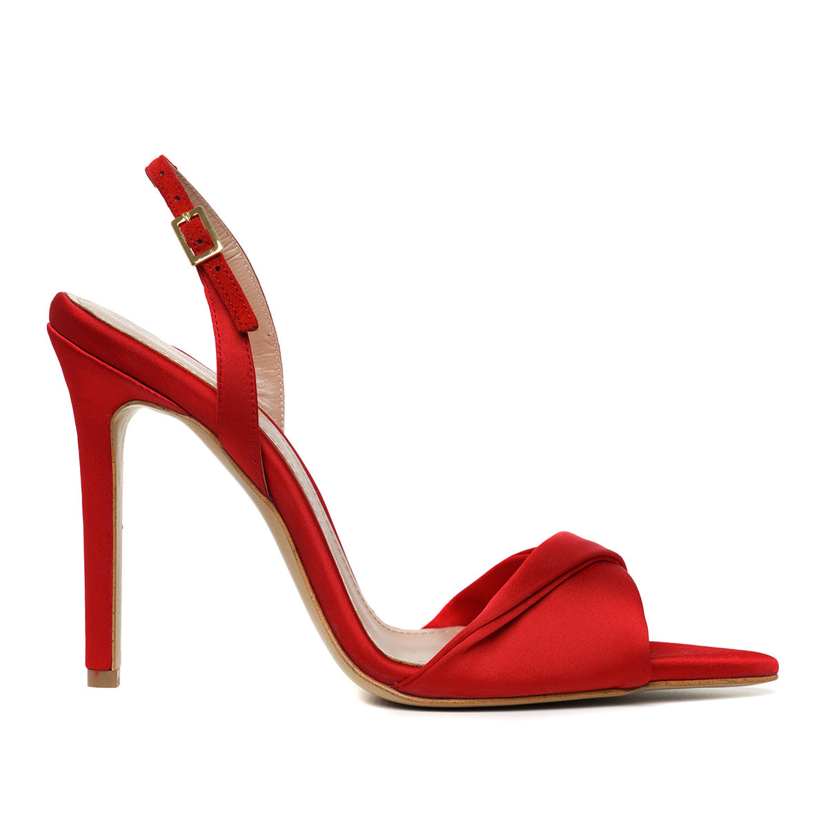 Sandale Cleo Satin, Varf Ascutit, Rosu - 41 / 6.5 cm