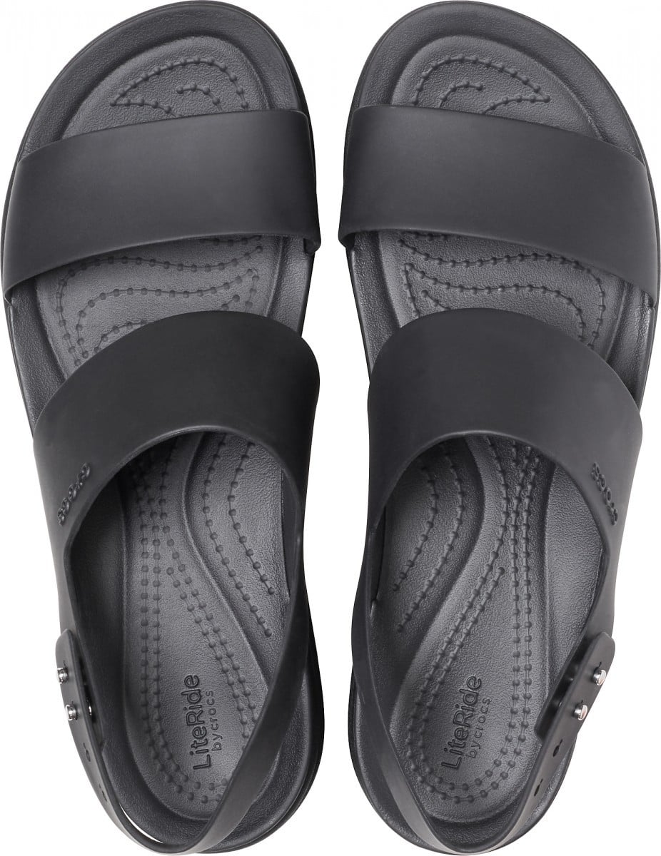 Sandale Crocs Brooklyn Low Wedge Negru - Black/Black - poza 3
