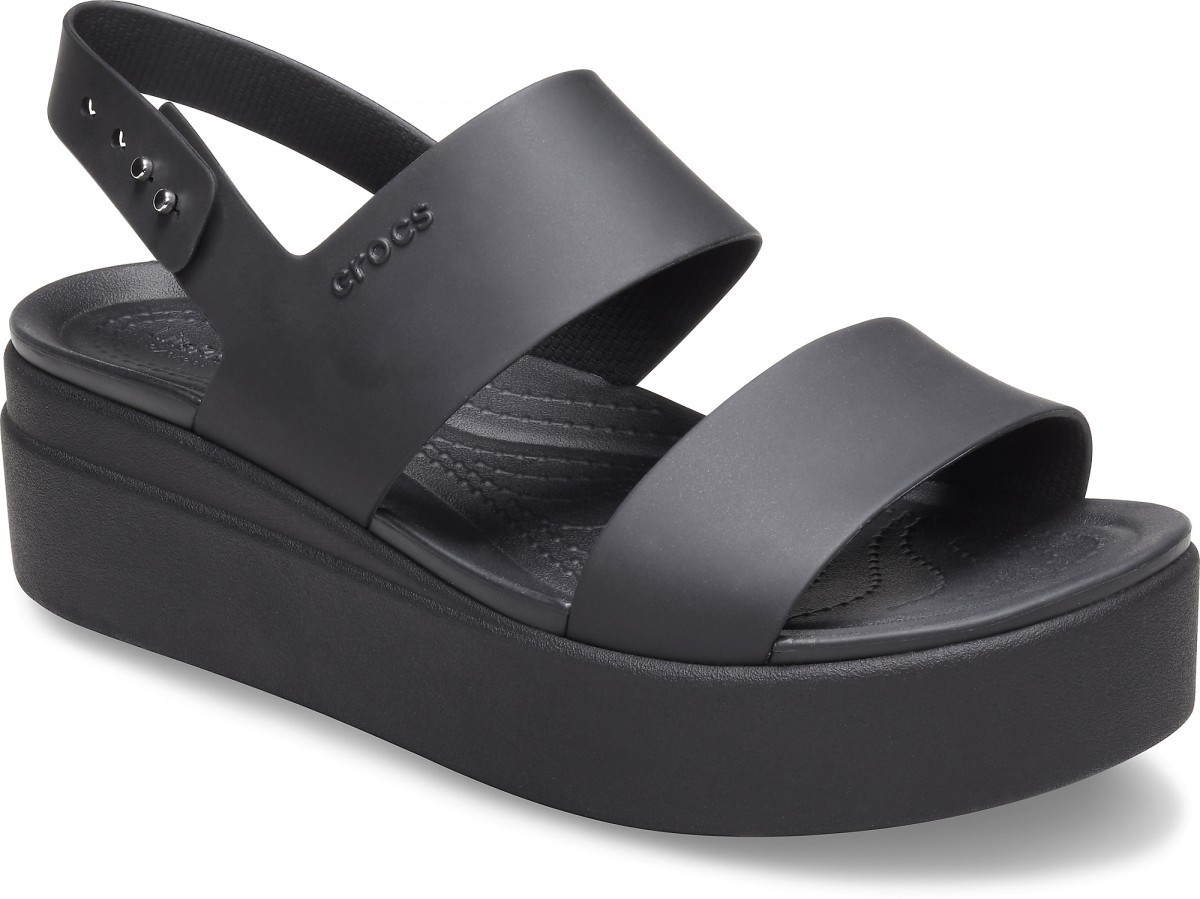 Sandale Crocs Brooklyn Low Wedge Negru - Black/Black - poza 2