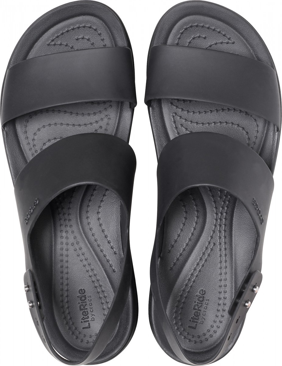Sandale Crocs Brooklyn Low Wedge Negru - Black/Black - poza 3