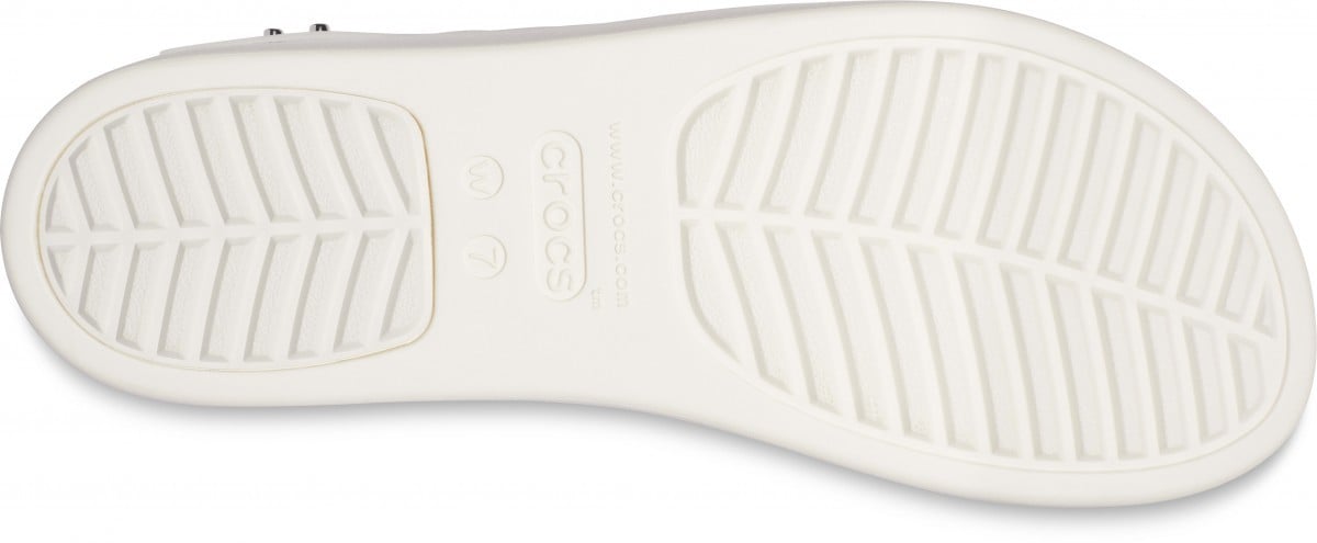 Sandale Crocs Brooklyn Strappy Low Wedge Alb - Oyster - poza 4