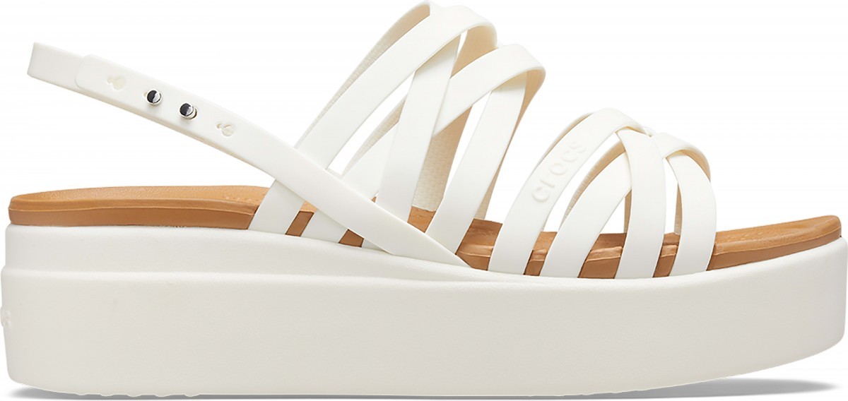Sandale Crocs Brooklyn Strappy Low Wedge Alb - Oyster - poza 2