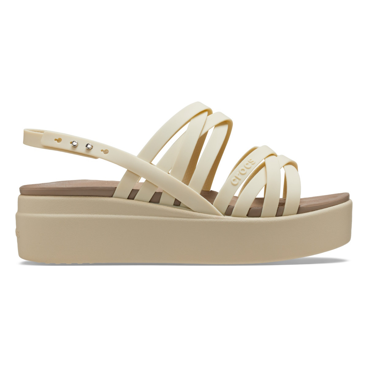 Sandale Crocs Brooklyn Strappy Low Wedge Bej - Bone - poza 2