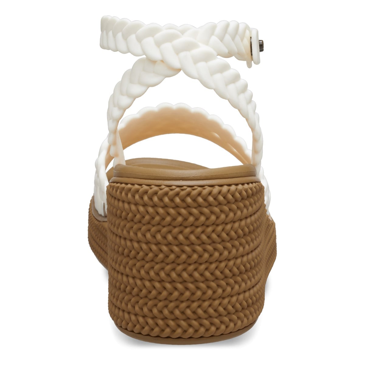 Sandale Crocs Brooklyn Woven Ankle Strap Wedge Alb - Chalk - poza 5