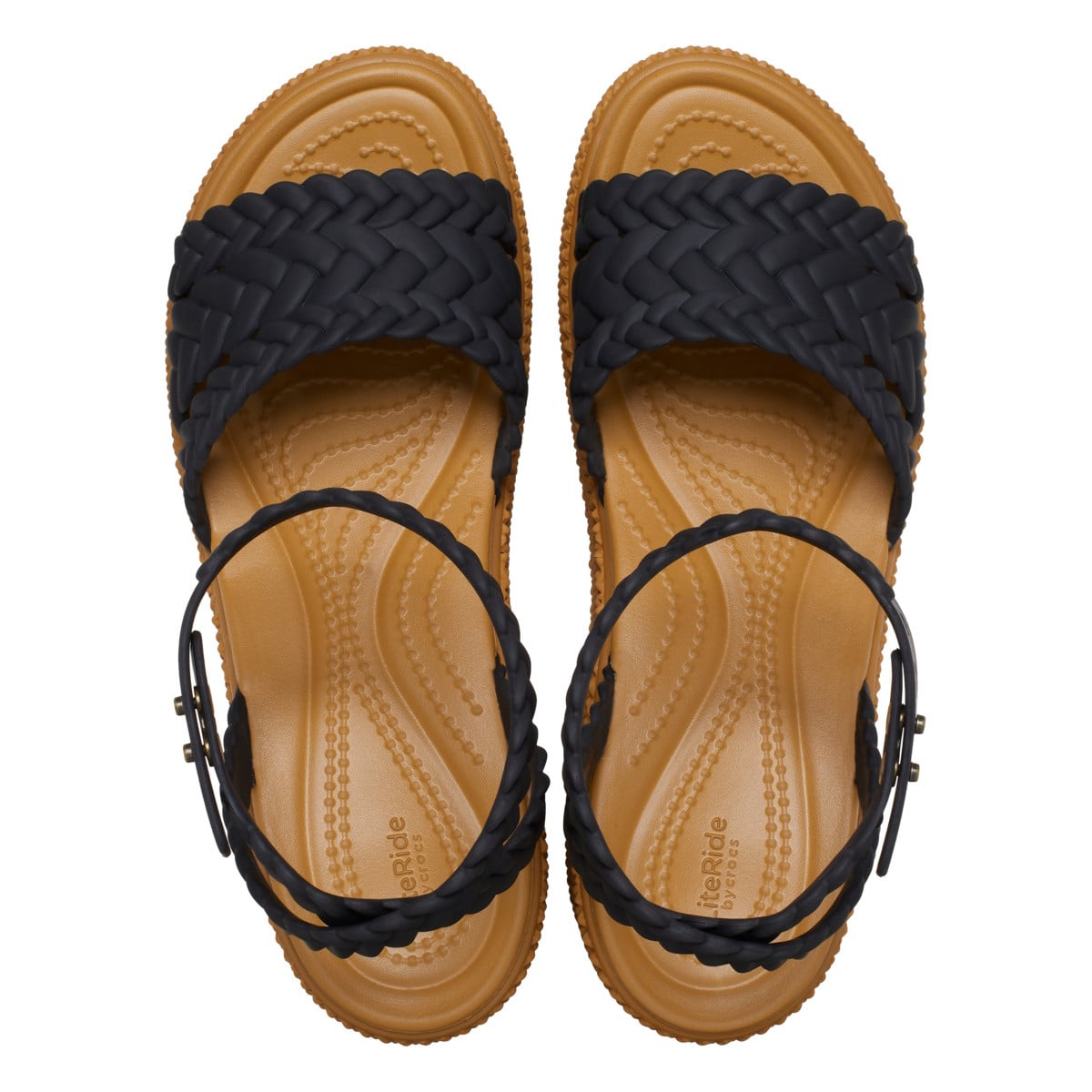 Sandale Crocs Brooklyn Woven Ankle Strap Wedge Negru - Black - poza 4