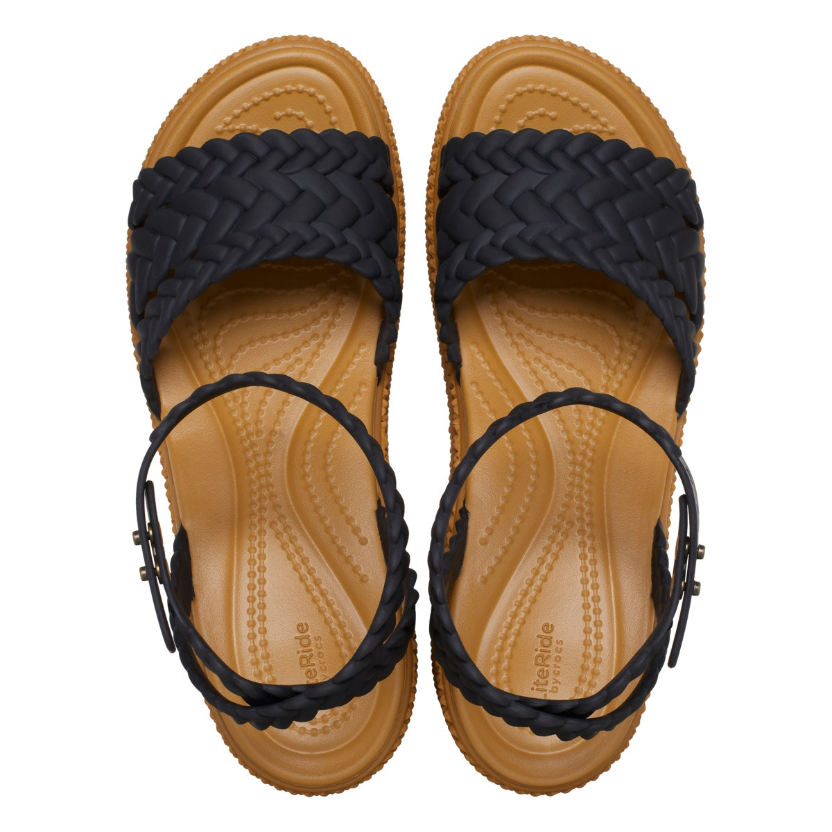Sandale Crocs Brooklyn Woven Ankle Strap Wedge Negru - Black - poza 4