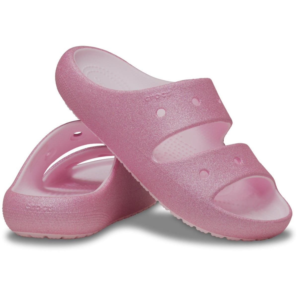 Sandale Crocs Classic Glitter Sandal v2 Kids Roz - Pink Milk - poza 4