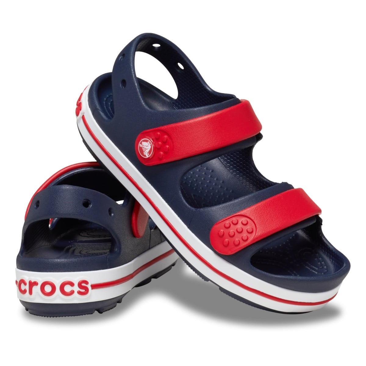 Sandale Crocs Crocband Cruiser Sandal Kids Albastru - Navy/Varsity Red - poza 4