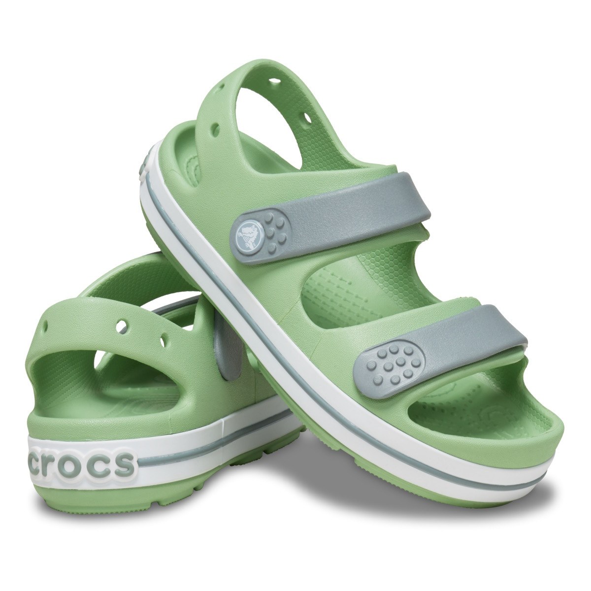 Sandale Crocs Crocband Cruiser Sandal Kids Verde - Fair Green/Dusty Green - poza 4