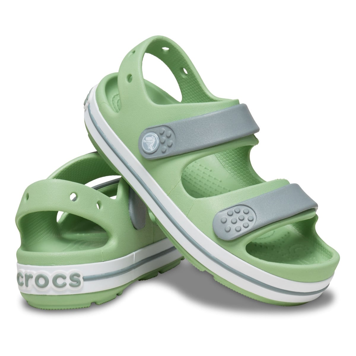 Sandale Crocs Crocband Cruiser Sandal Kids Verde - Fair Green/Dusty Green - poza 4