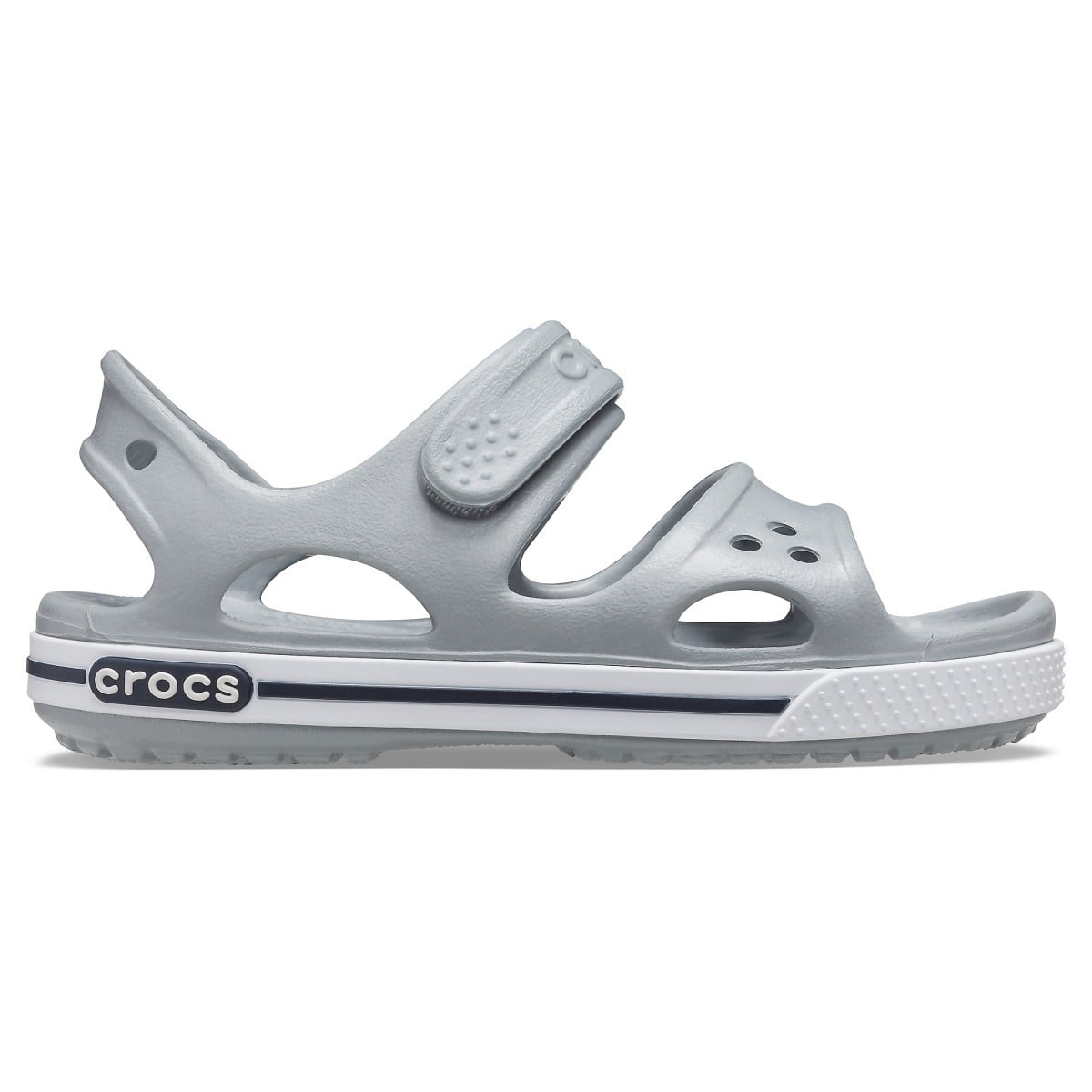 Sandale Crocs Crocband II Sandal Kids Gri - Light Grey/Navy - poza 1