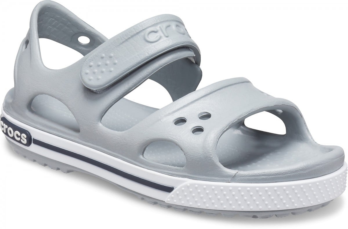Sandale Crocs Crocband II Sandal Kids Gri - Light Grey/Navy - poza 2