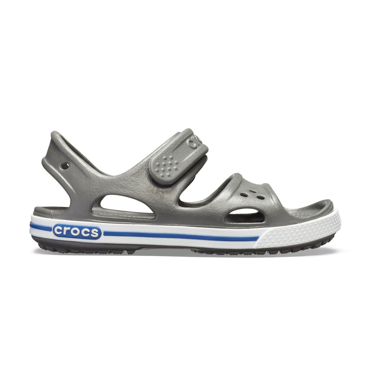 Sandale Crocs Crocband II Sandal Kids Gri - Slate Grey/Blue Jean - poza 1