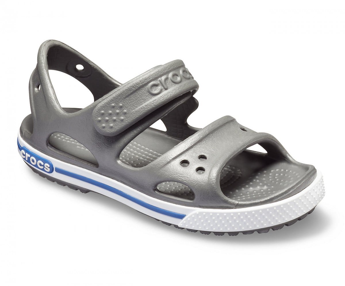 Sandale Crocs Crocband II Sandal Kids Gri - Slate Grey/Blue Jean - poza 2