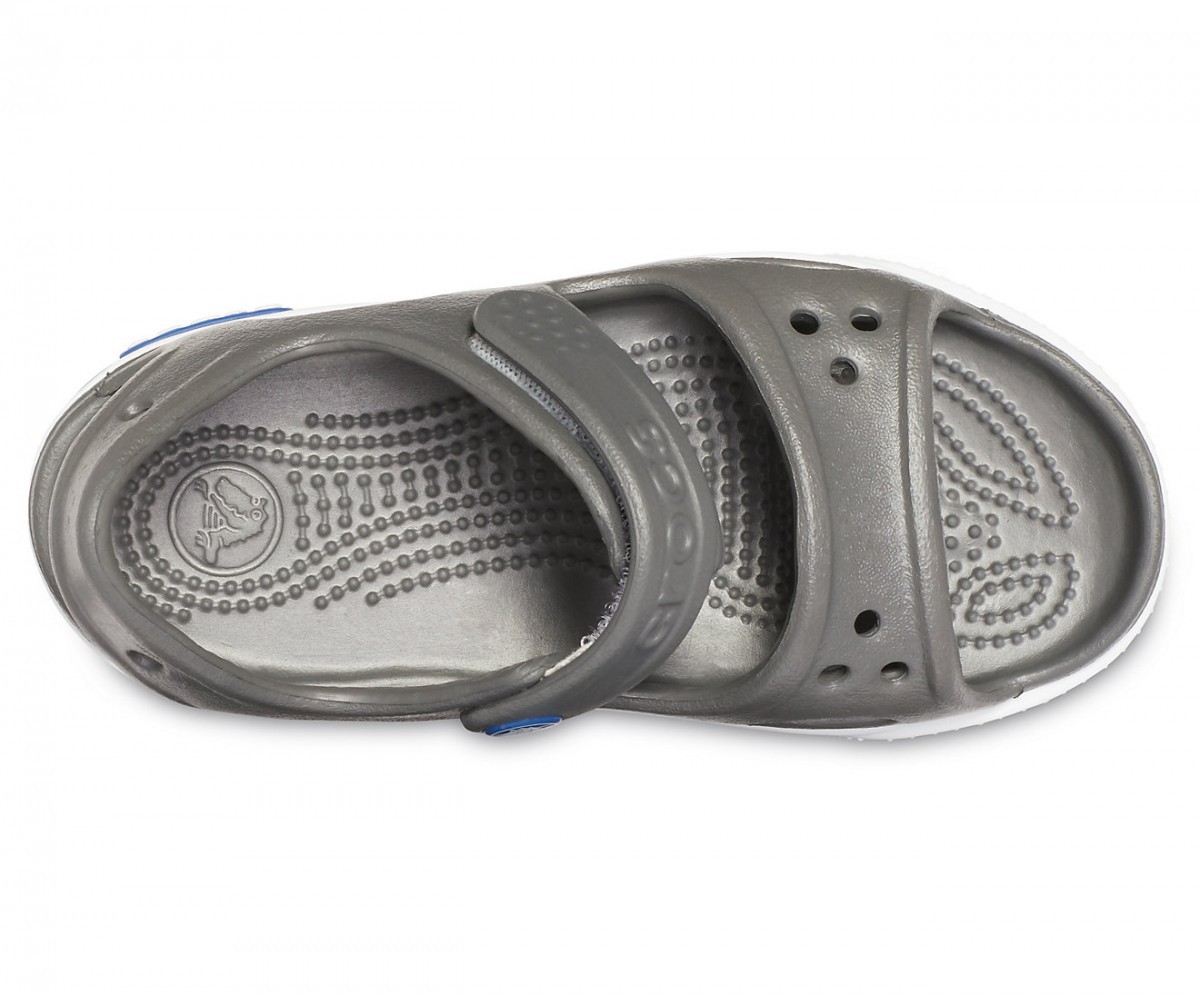 Sandale Crocs Crocband II Sandal Kids Gri - Slate Grey/Blue Jean - poza 3