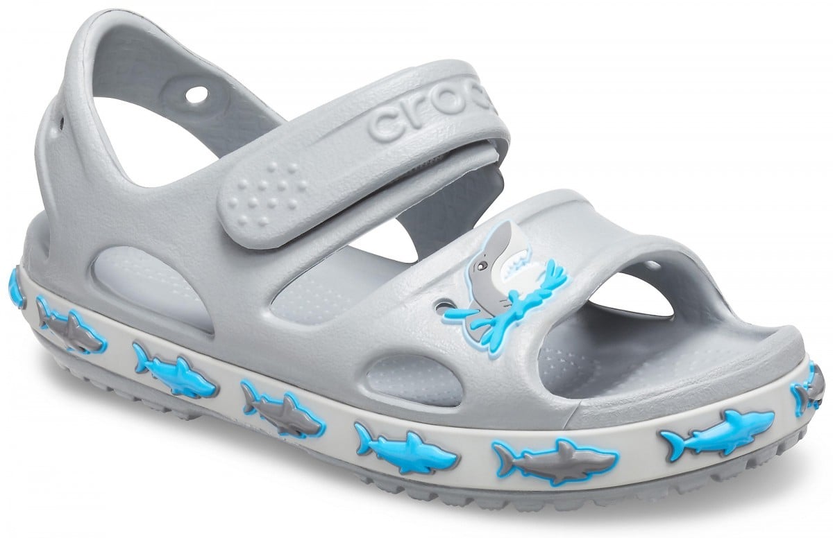 Sandale Crocs Fun Lab Shark Band Sandal B Gri - Light Grey - poza 2