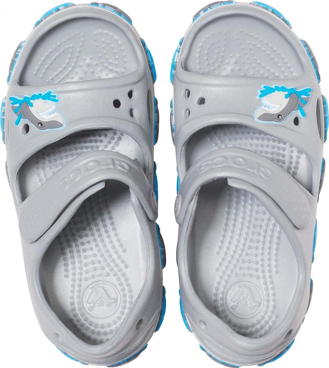 Sandale Crocs Fun Lab Shark Band Sandal B Gri - Light Grey - poza 3