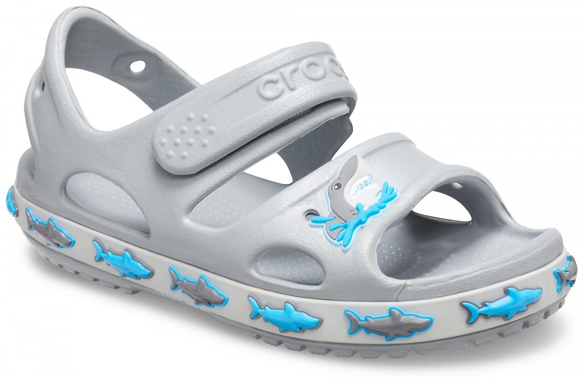 Sandale Crocs Fun Lab Shark Band Sandal B Gri - Light Grey - poza 2