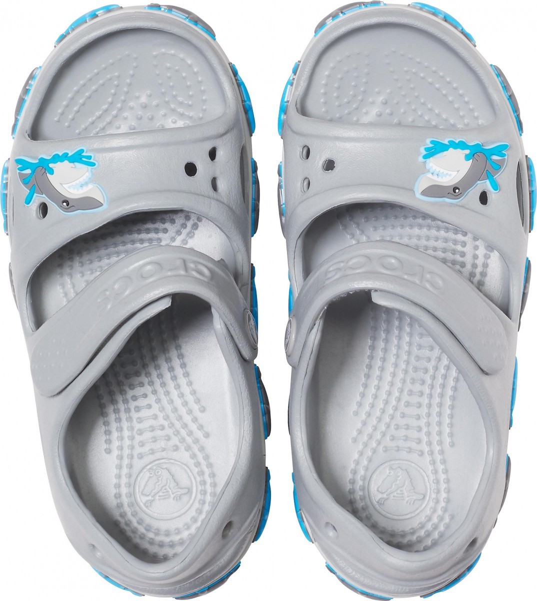 Sandale Crocs Fun Lab Shark Band Sandal B Gri - Light Grey - poza 3