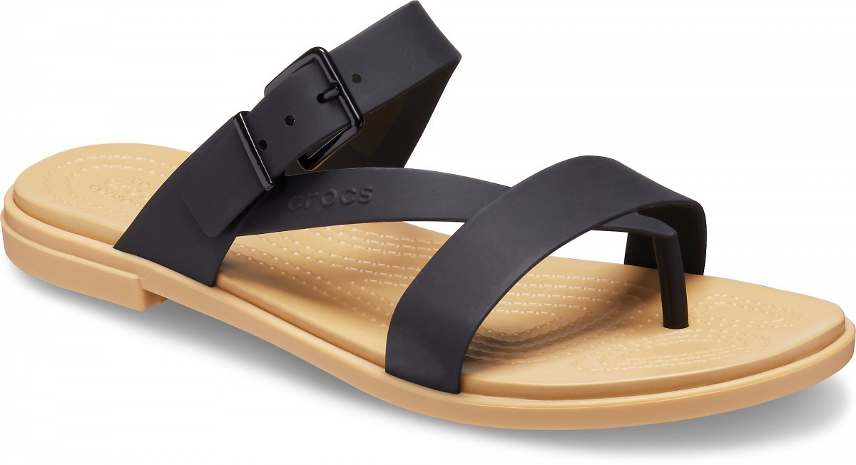 Sandale Crocs Tulum Toe Post Sandal Negru - Black/Tan - poza 2