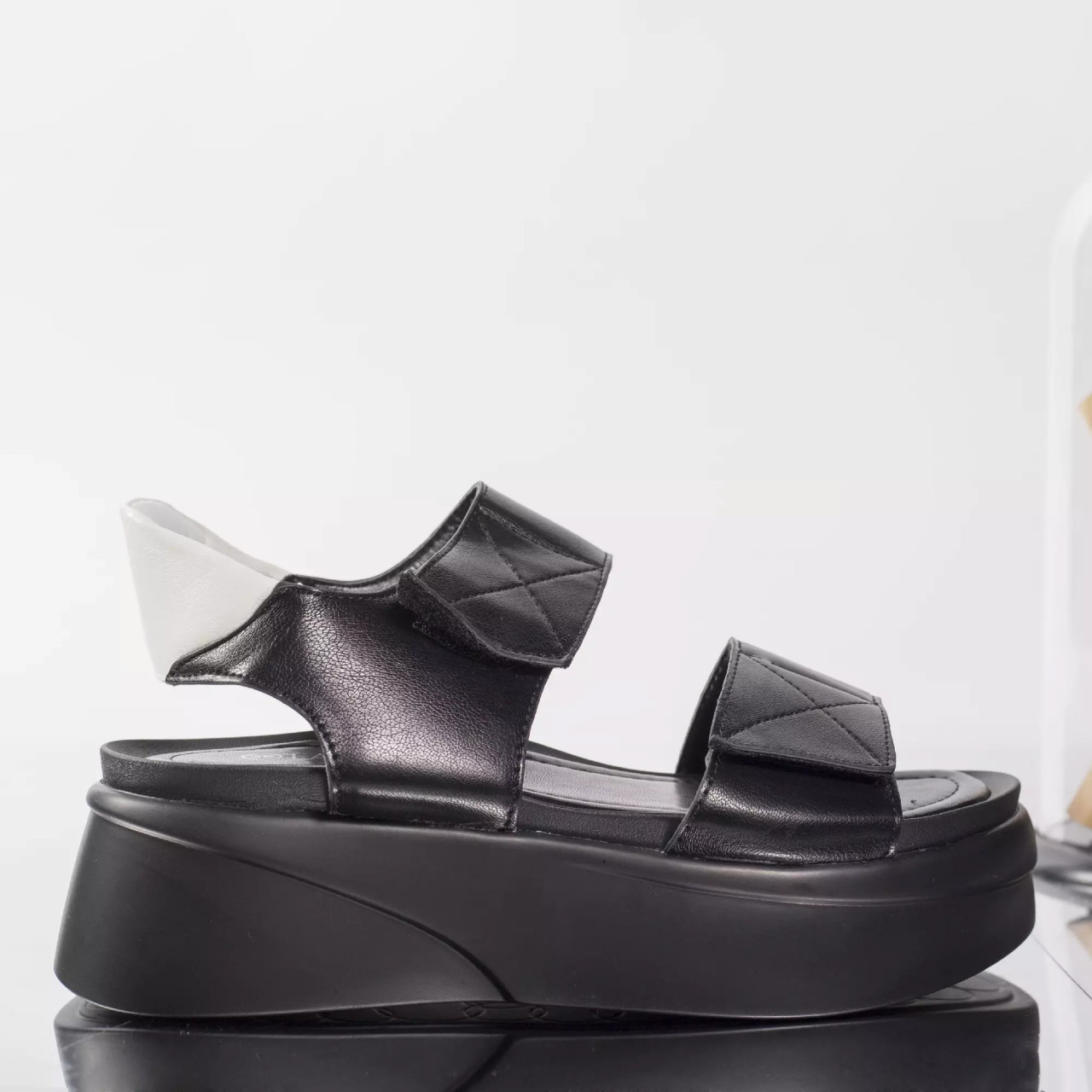Sandale cu platforma loly negru piele ecologica - poza 2