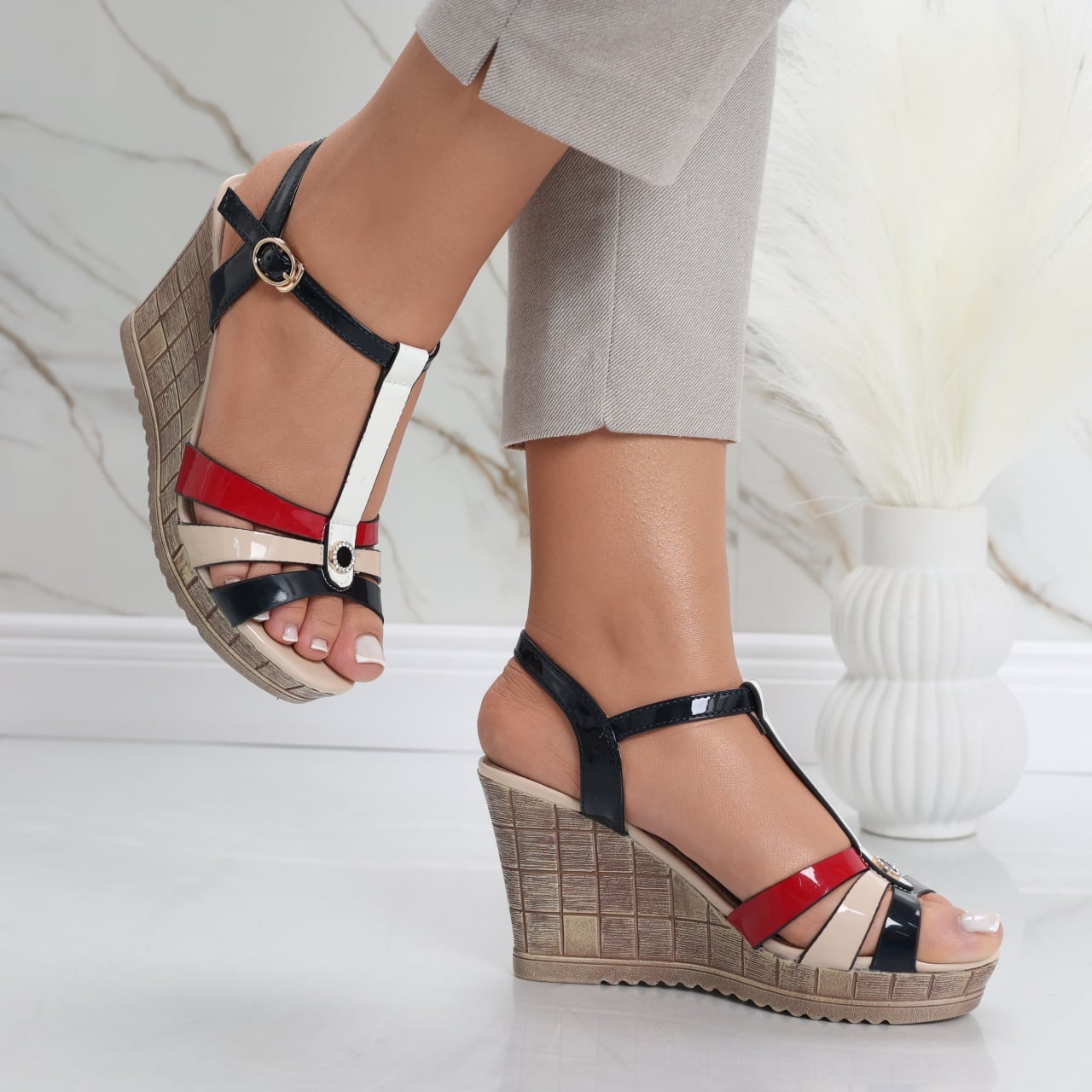Sandale dama cu platforma Color din Piele Ecologica Lacuita Teo - poza 4