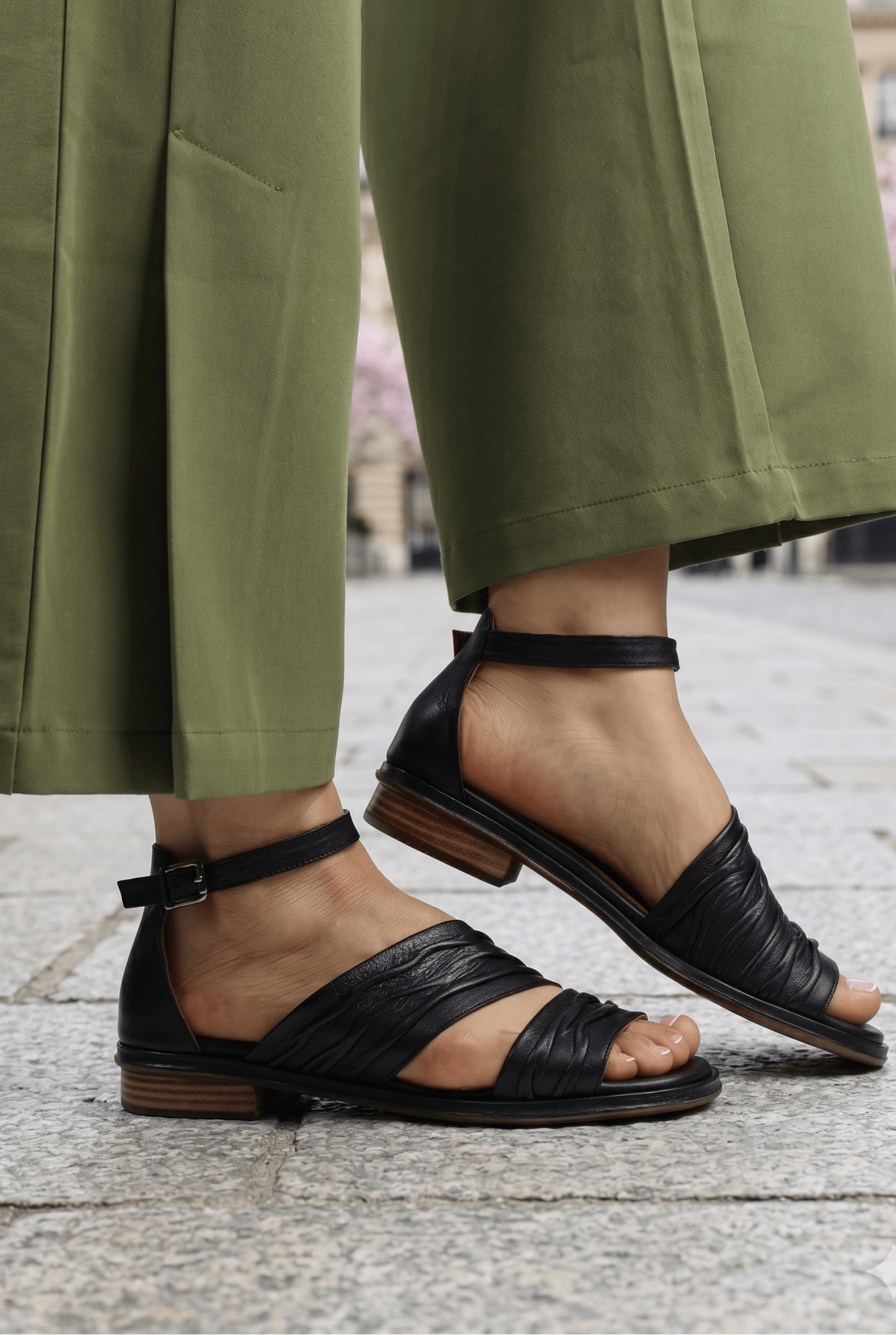 Sandale Dama din Piele Negre - Ivette Black TWO