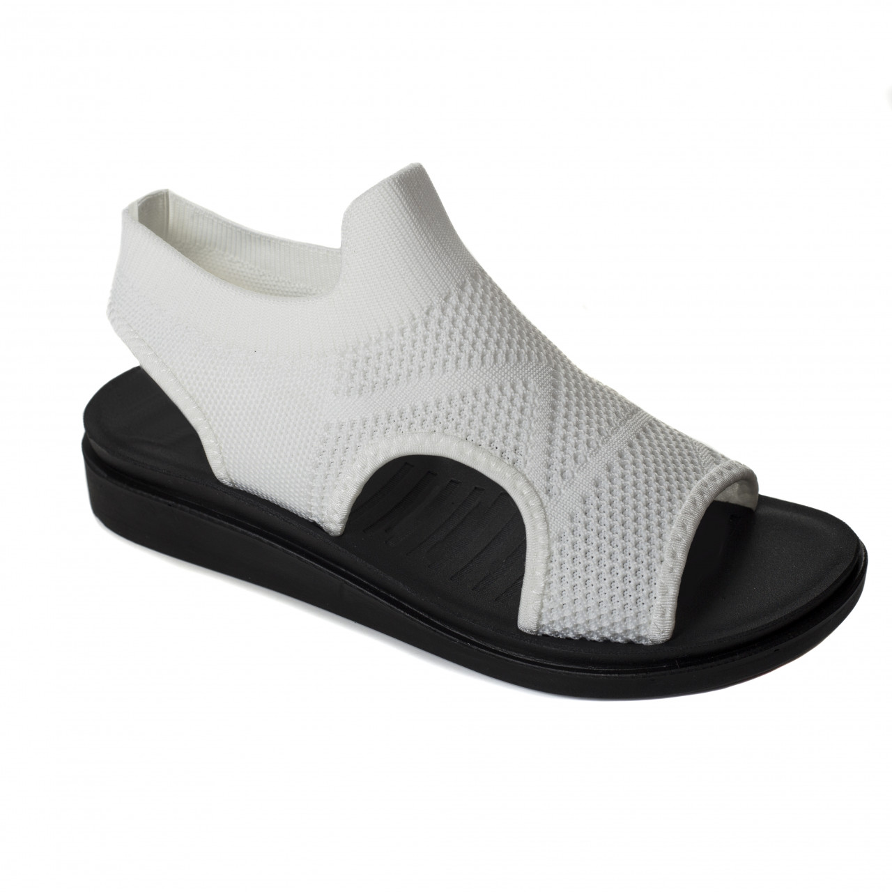 Sandale dama fara toc albe din textil sizi - poza 5