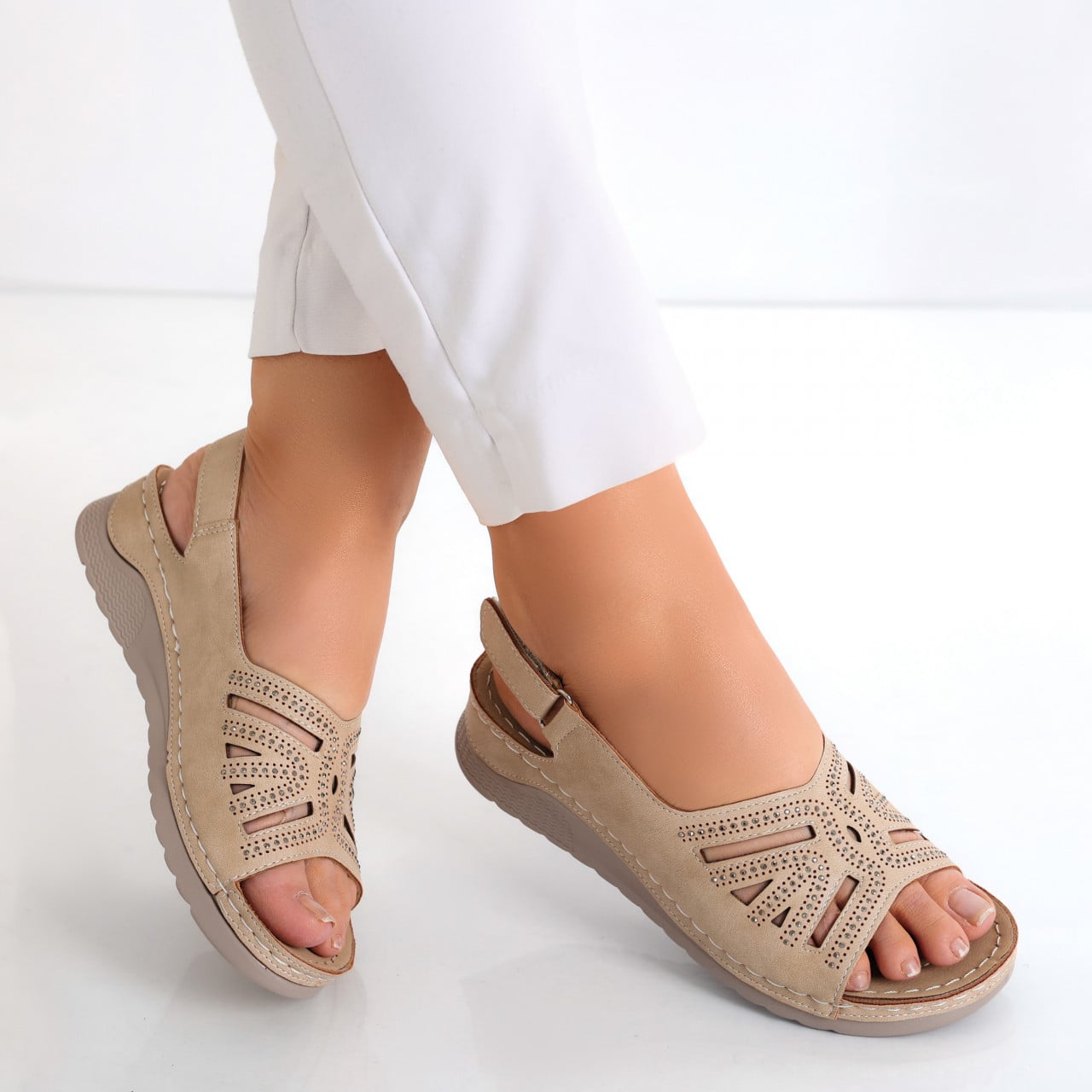 Sandale dama Kaki din Piele Ecologica Caila - poza 1