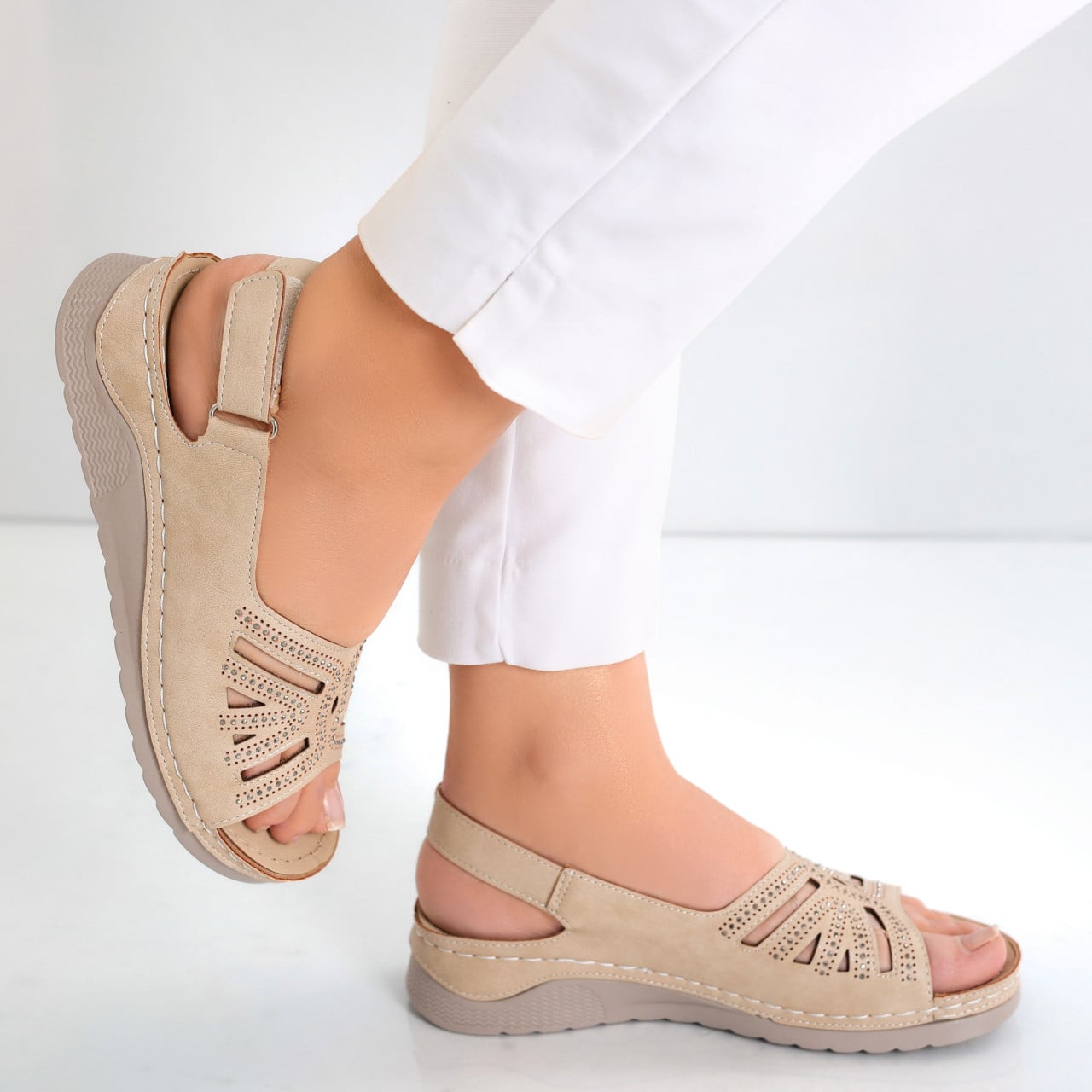 Sandale dama Kaki din Piele Ecologica Caila - poza 4