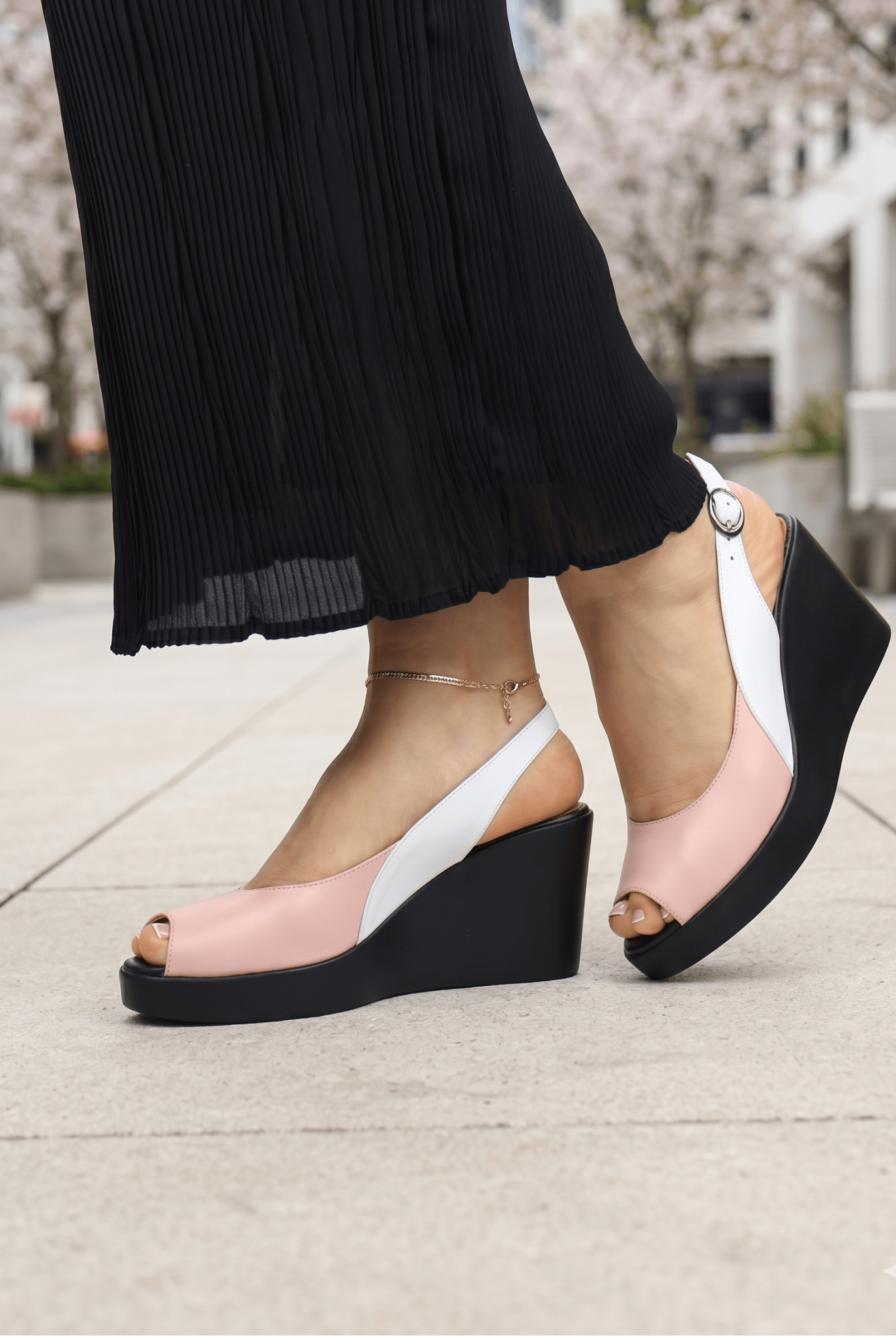 Sandale din Piele Roz cu Talpa Ortopedica - ZIFRY PINK