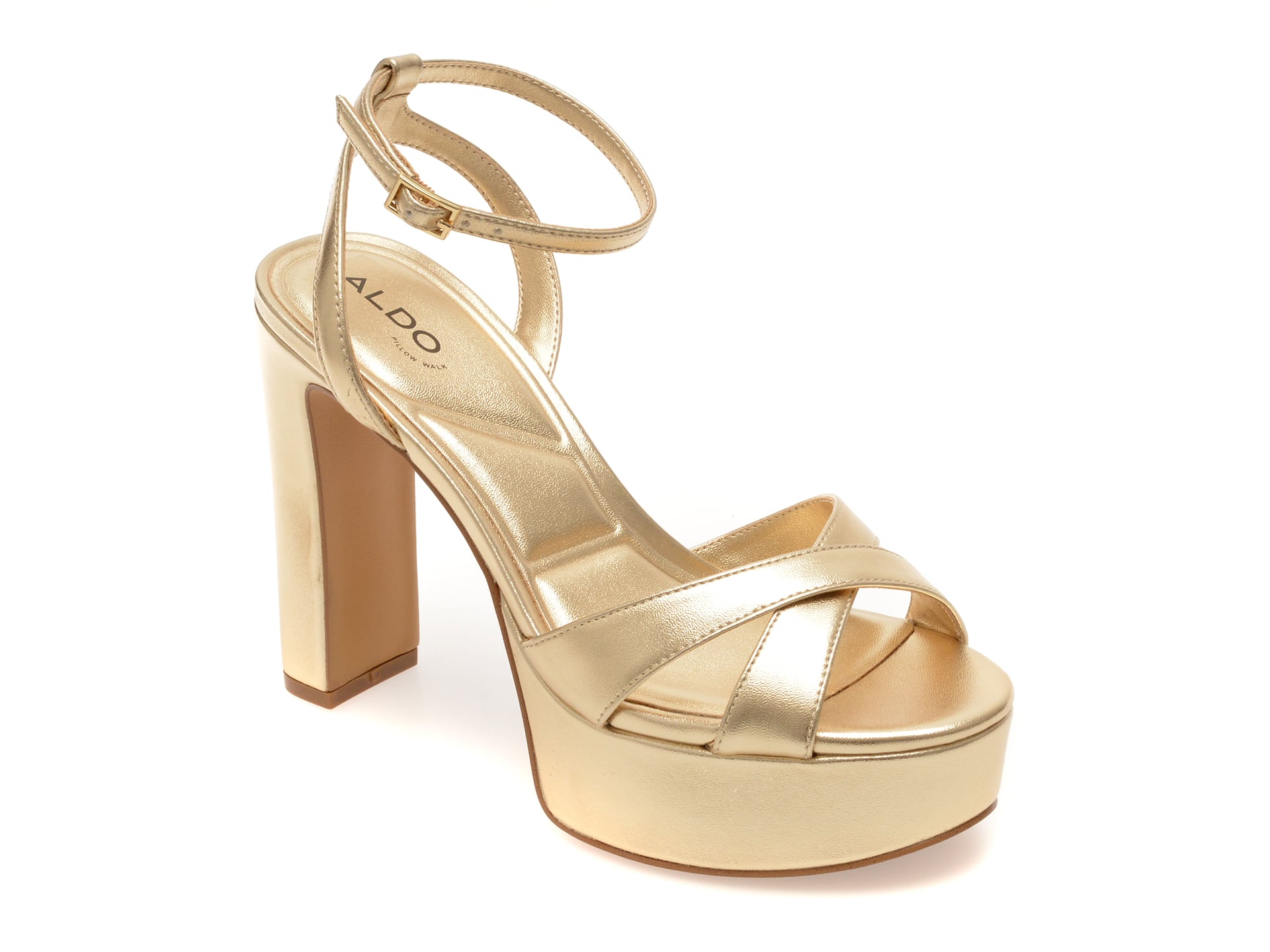 Sandale elegante ALDO aurii, ROSINE 710, din piele ecologica