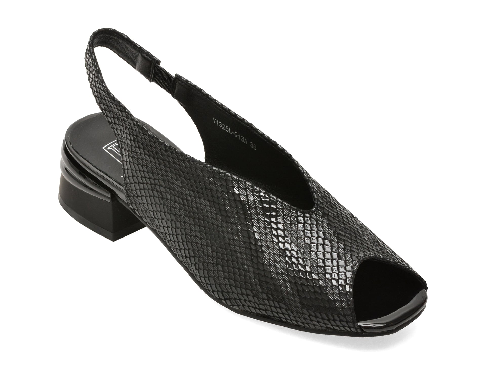 Sandale elegante FLAVIA PASSINI negre, 1325G13, din piele intoarsa
