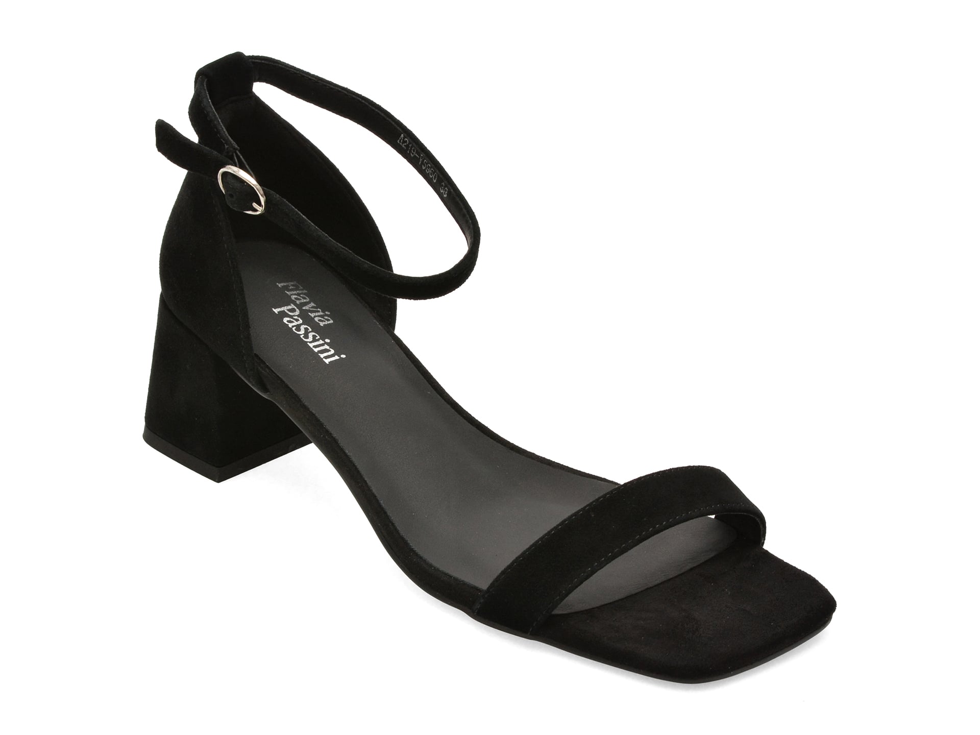 Sandale elegante FLAVIA PASSINI negre, A219, din piele intoarsa