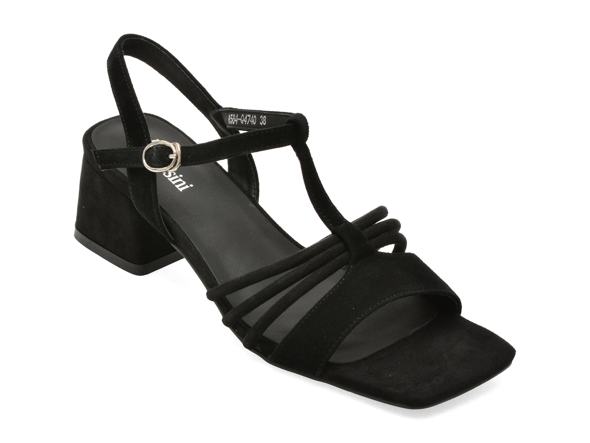 Sandale elegante FLAVIA PASSINI negre, A584, din piele intoarsa