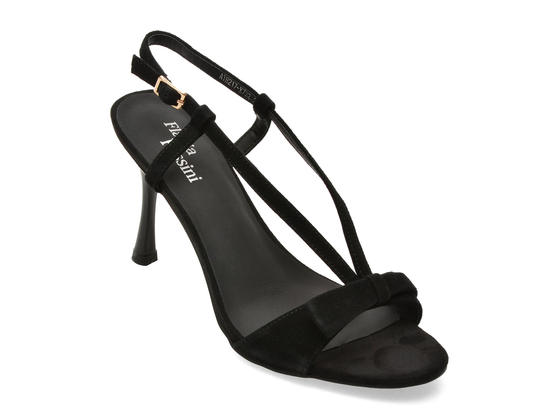 Sandale elegante FLAVIA PASSINI negre, ATH217, din piele intoarsa