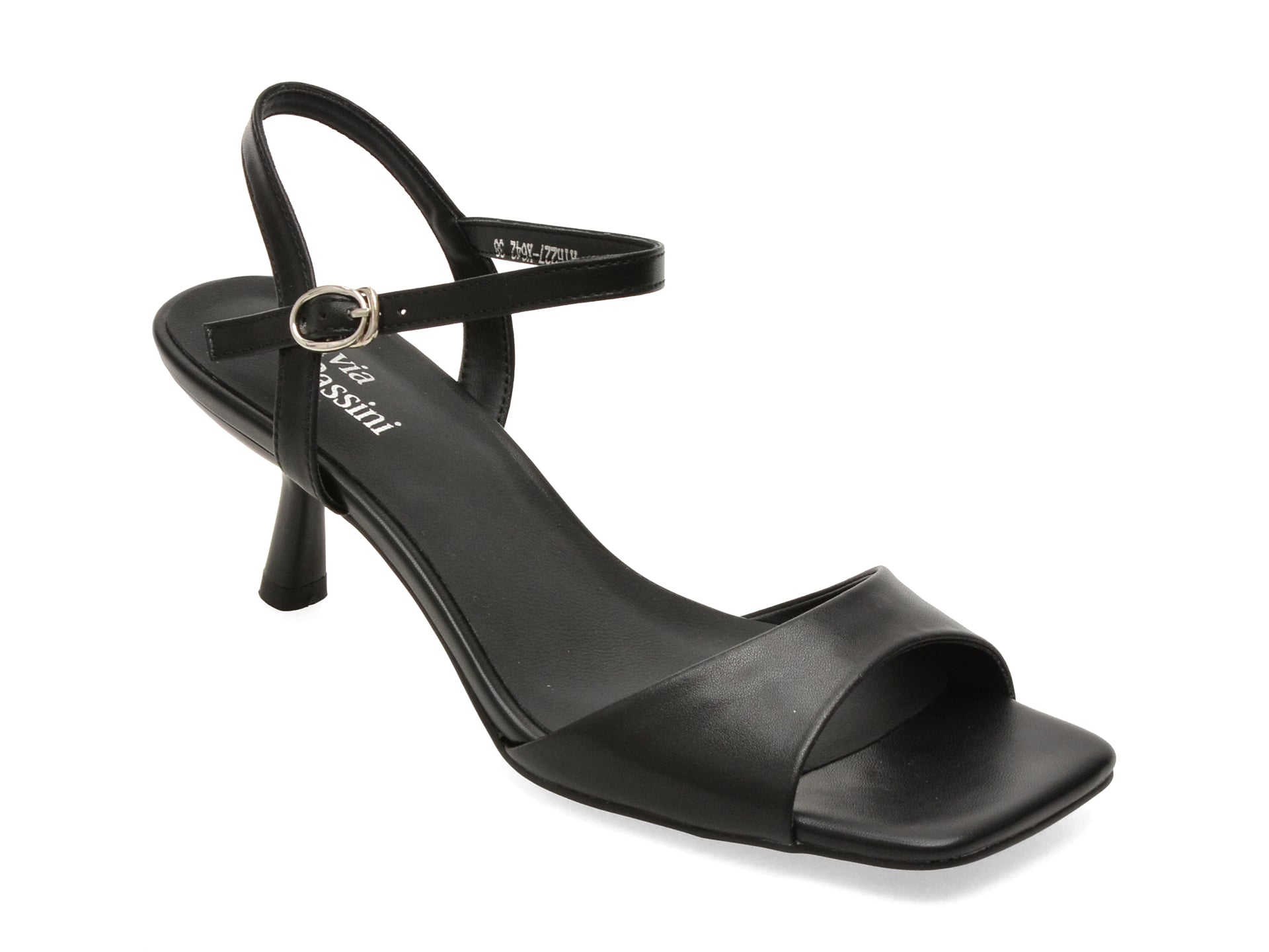 Sandale elegante FLAVIA PASSINI negre, X642, din piele naturala