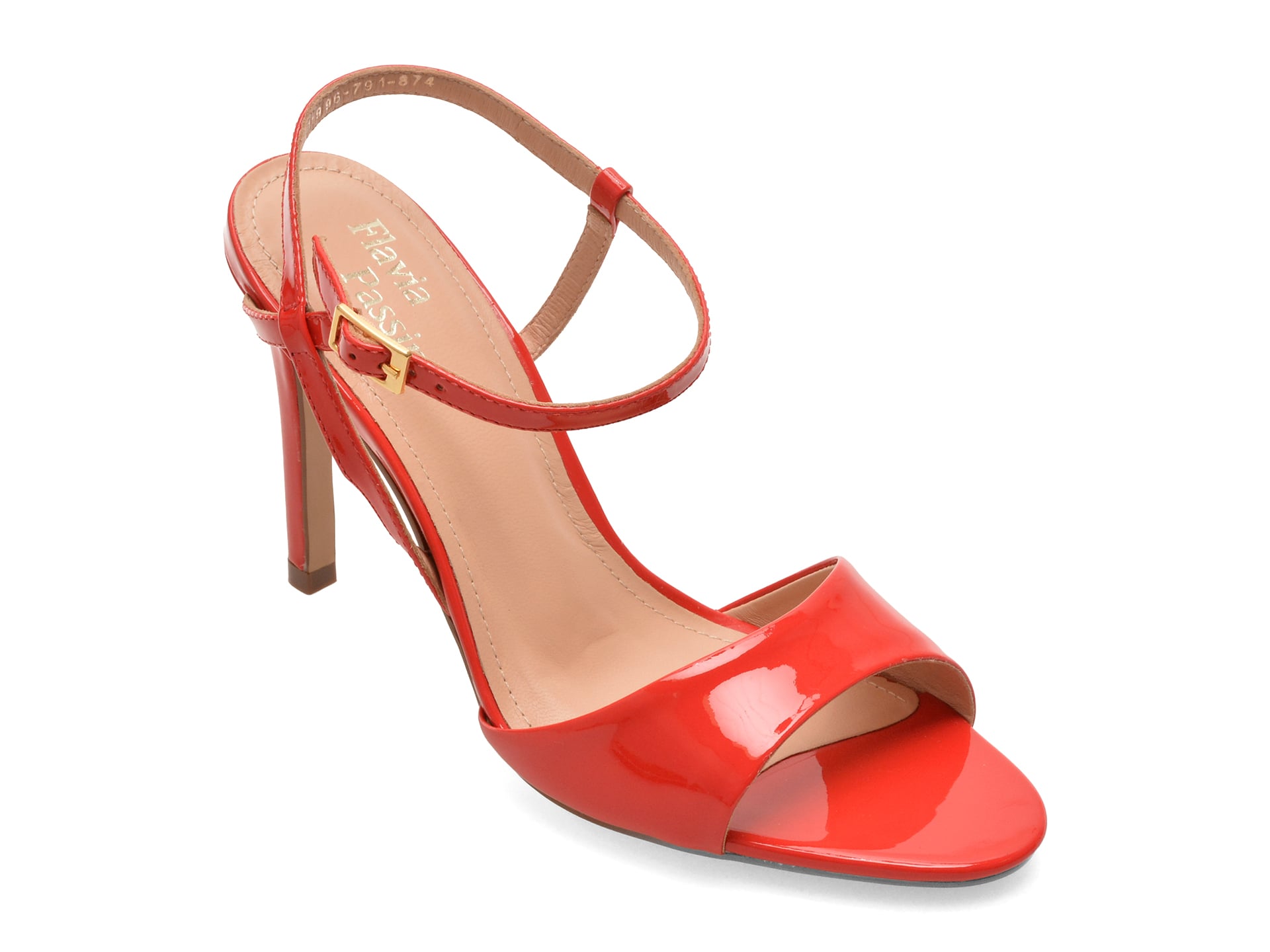 Sandale elegante FLAVIA PASSINI rosii, 119974F, din piele naturala lacuita