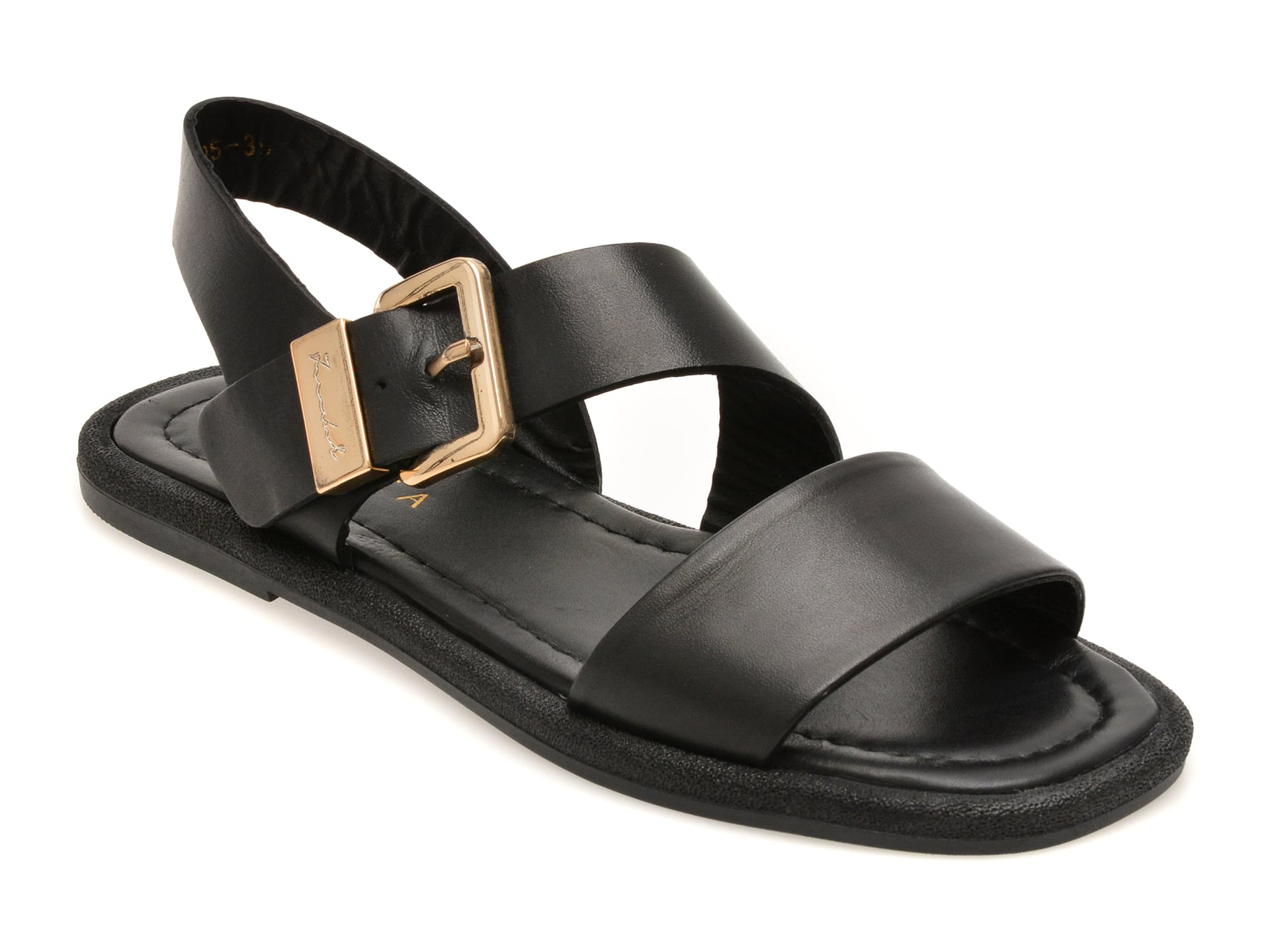 Sandale EPICA negre, 1766395, din piele naturala