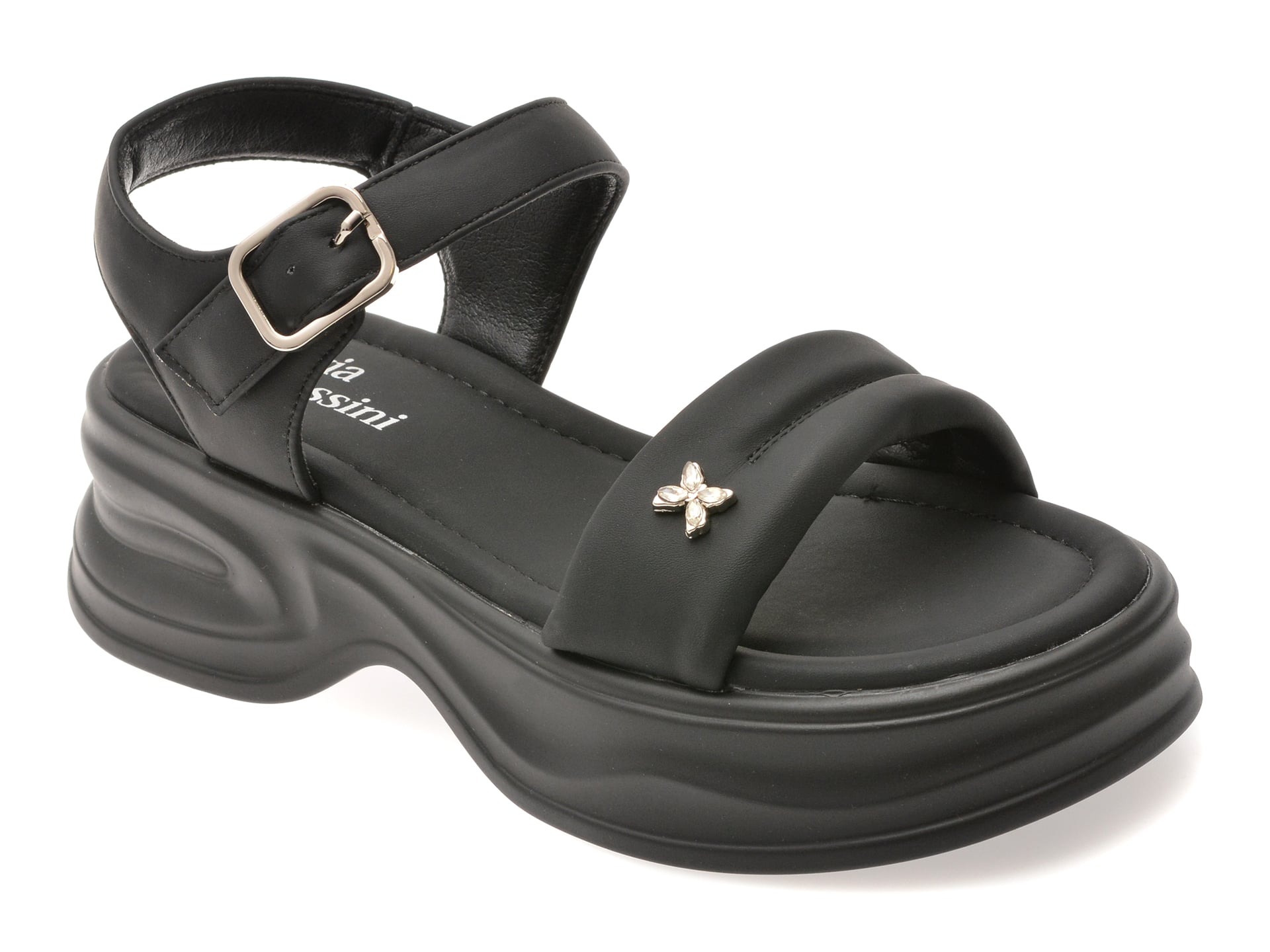 Sandale FLAVIA PASSINI negre, 56111, din piele ecologica