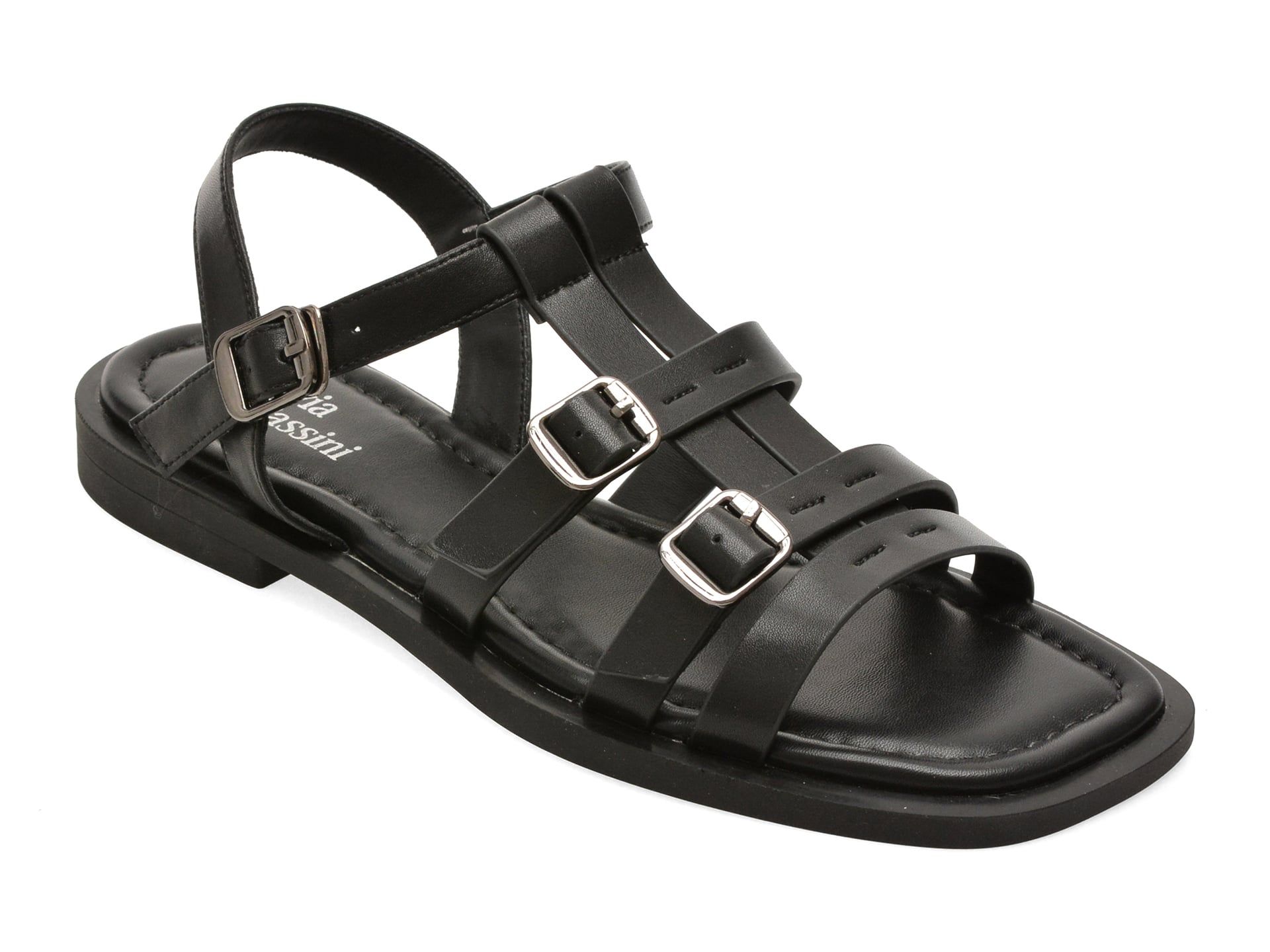 Sandale FLAVIA PASSINI negre, Q4799, din piele naturala