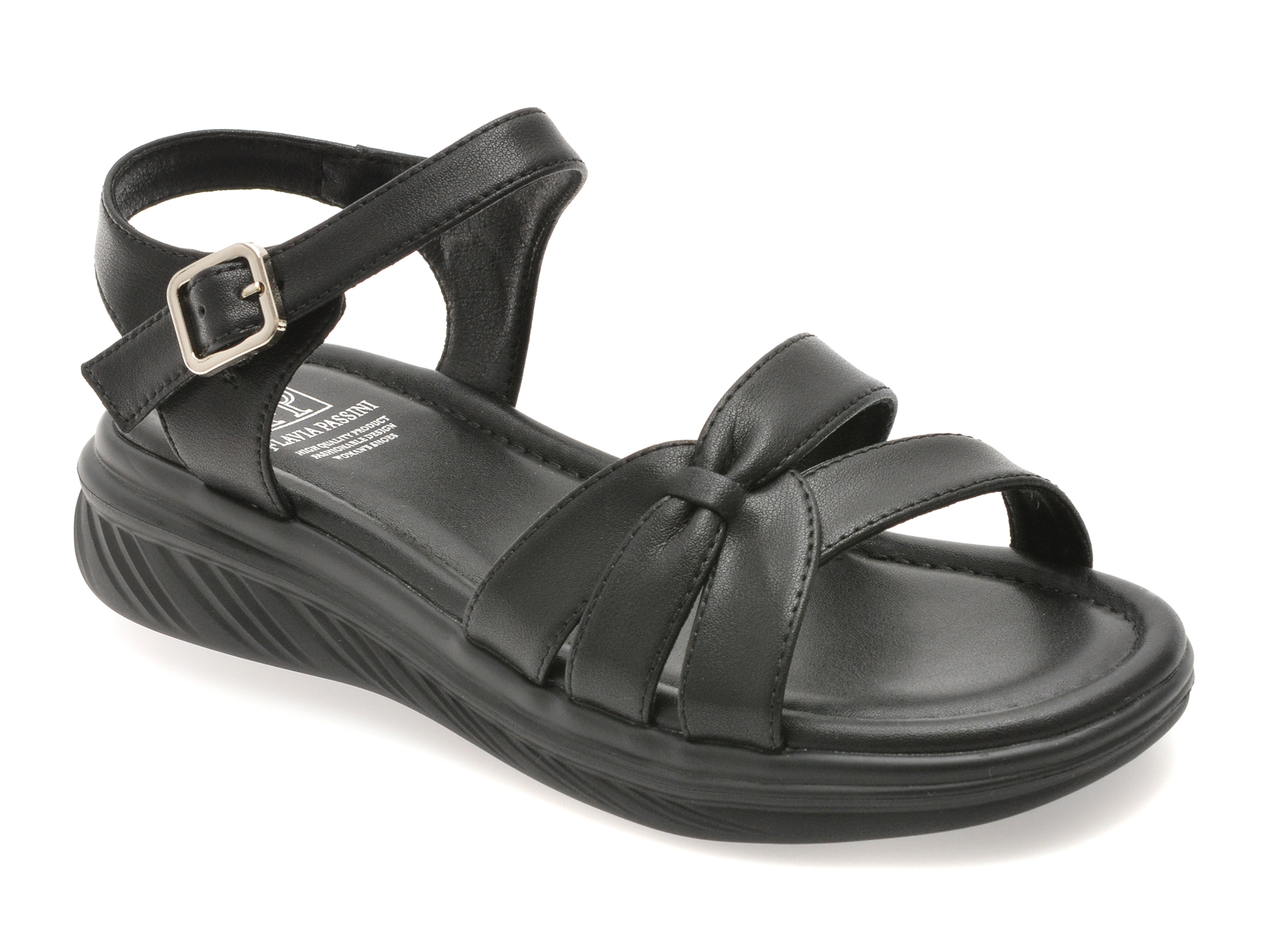 Sandale FLAVIA PASSINI negre, W036, din piele naturala