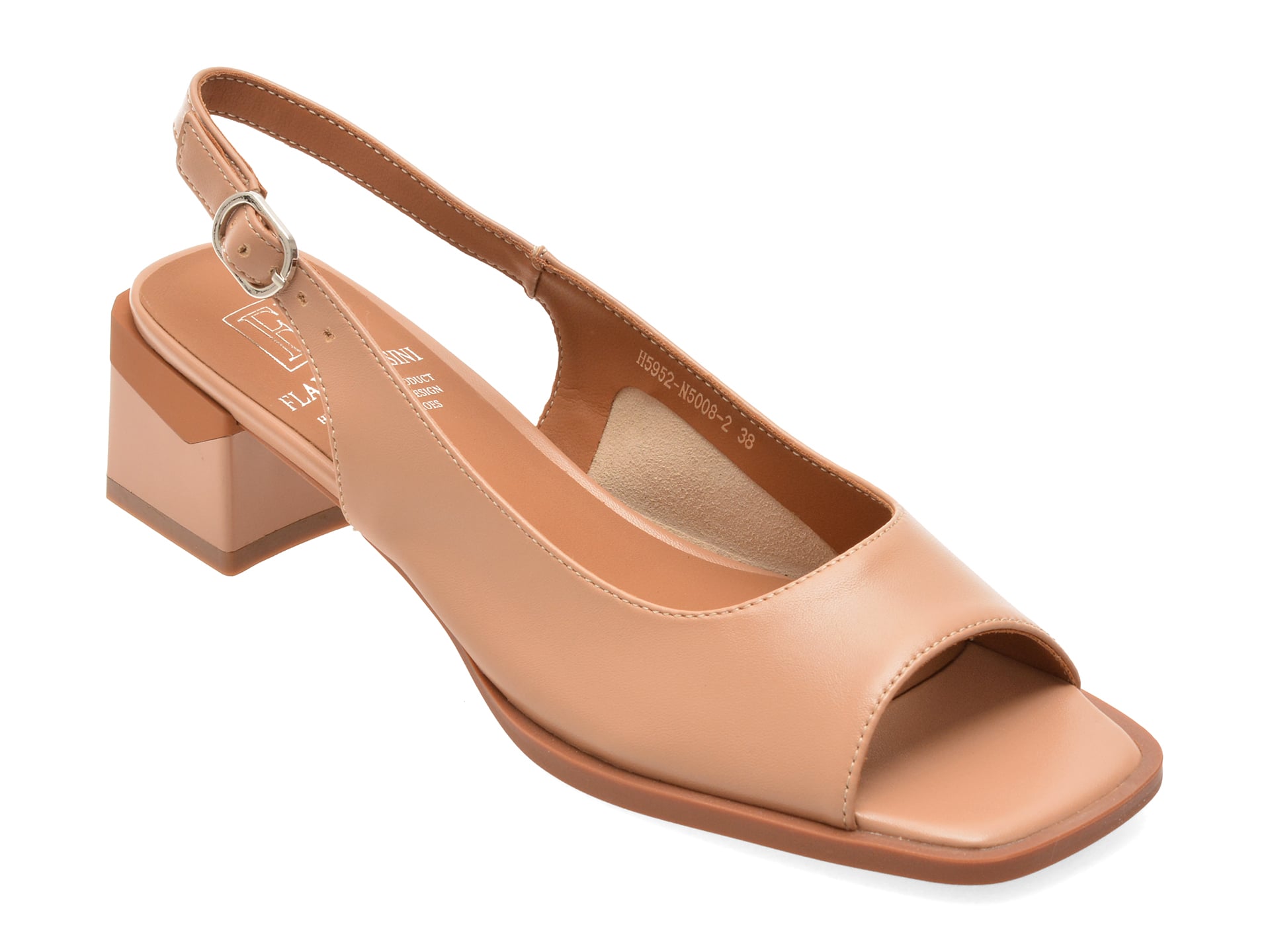 Sandale FLAVIA PASSINI nude, H5952, din piele naturala