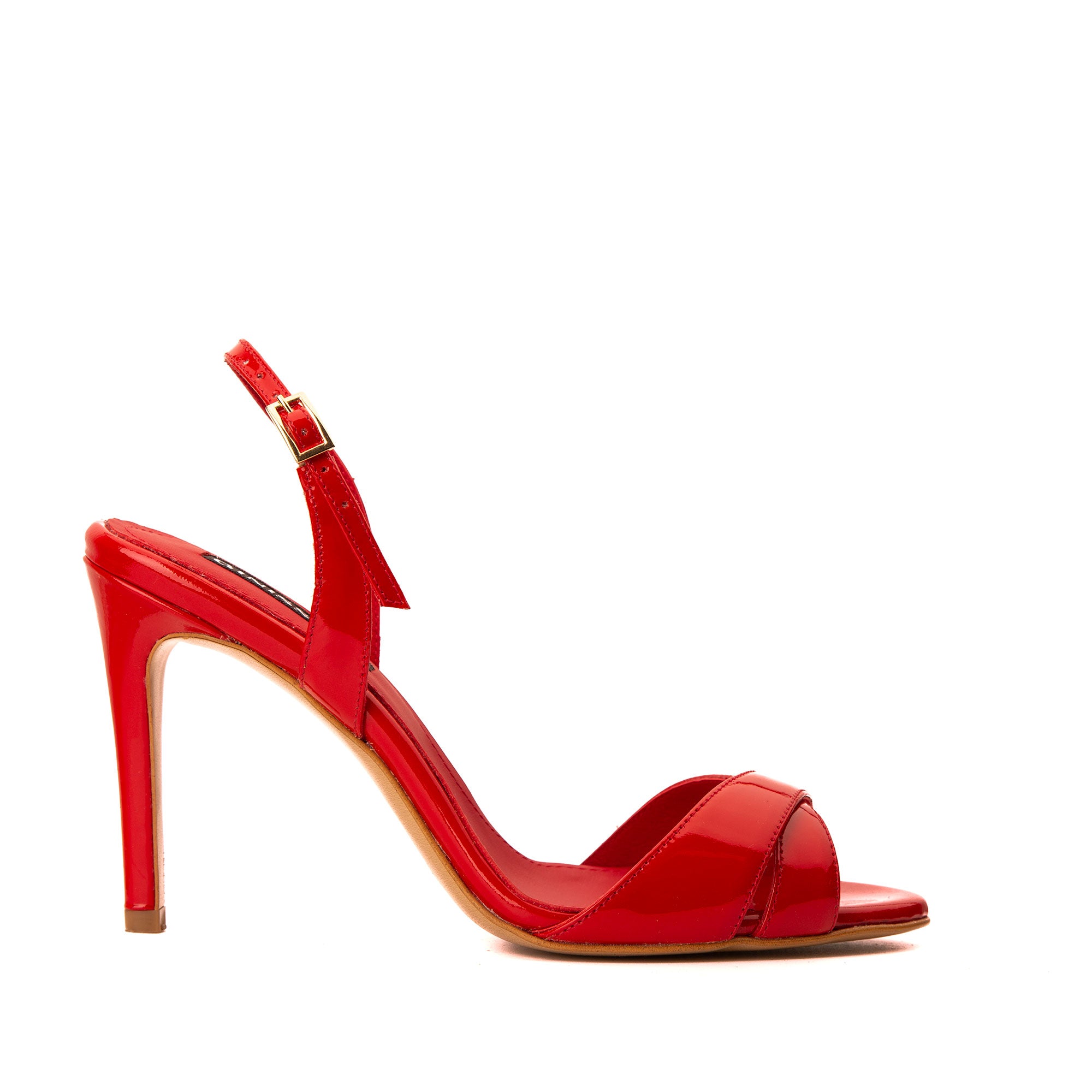Sandale Gaia Piele Lacuita, Rosii - 34 / 8 cm