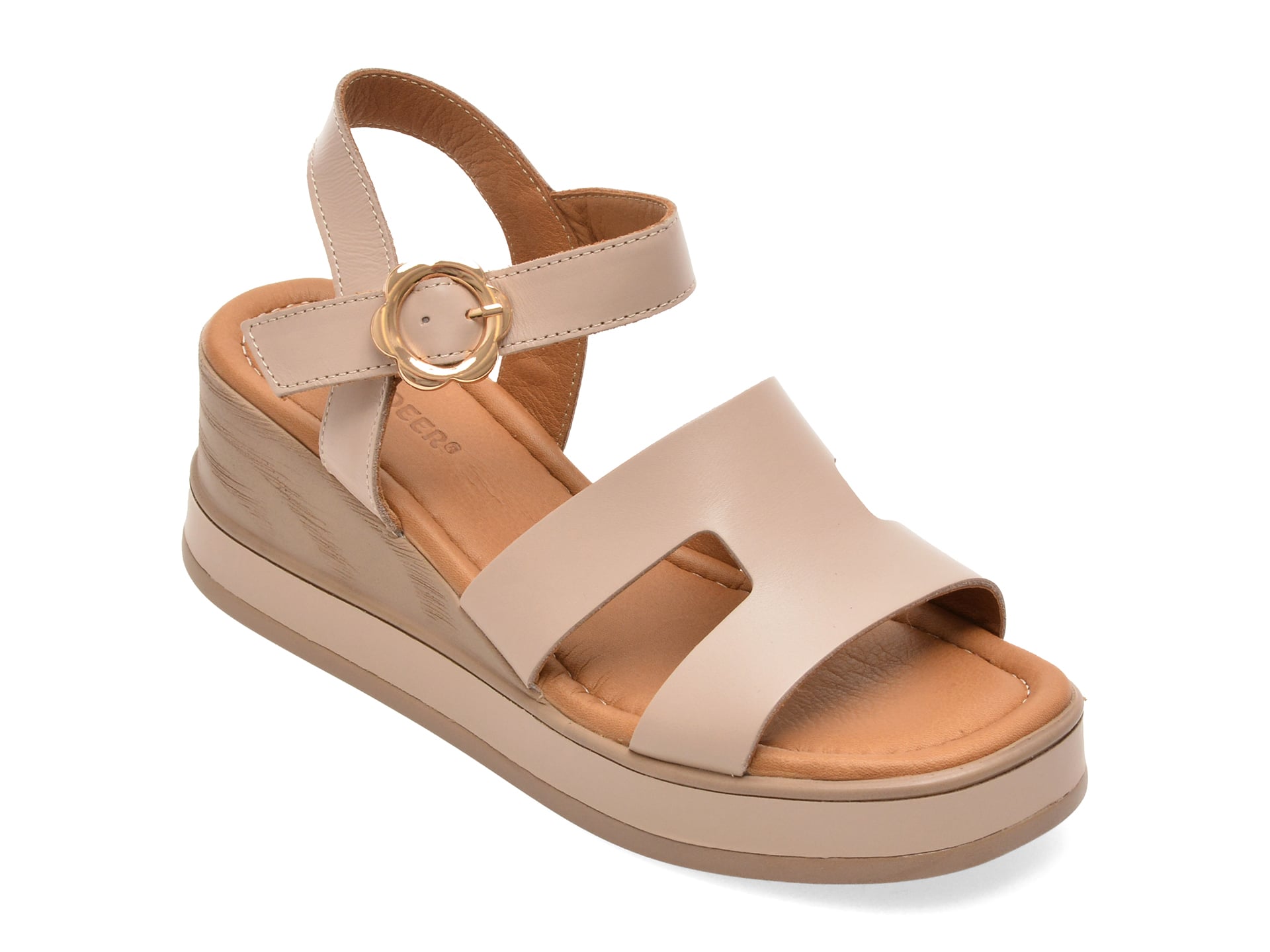 Sandale GOLD DEER gri, 22075, din piele naturala