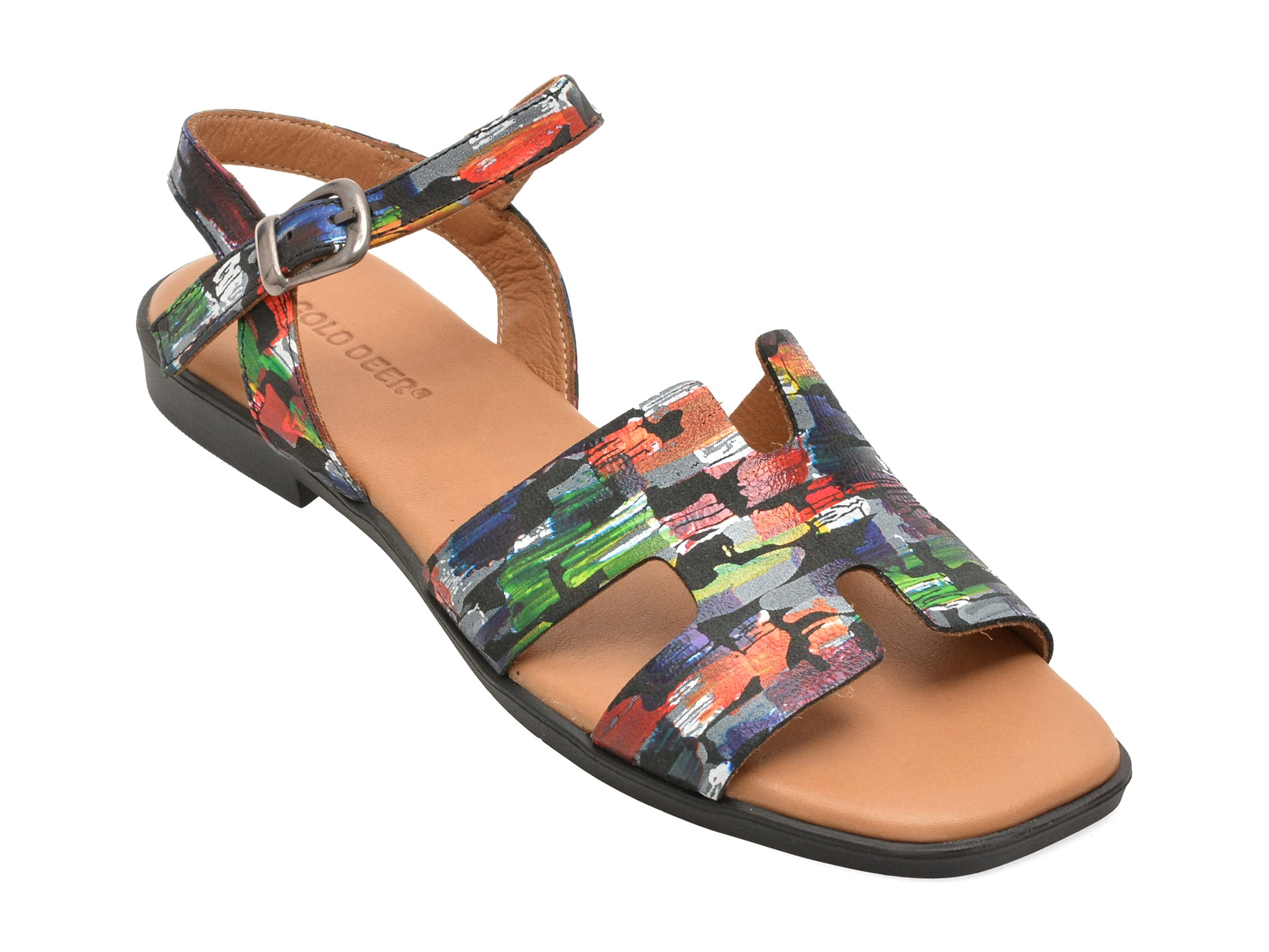 Sandale GOLD DEER multicolor, 001317S, din piele naturala